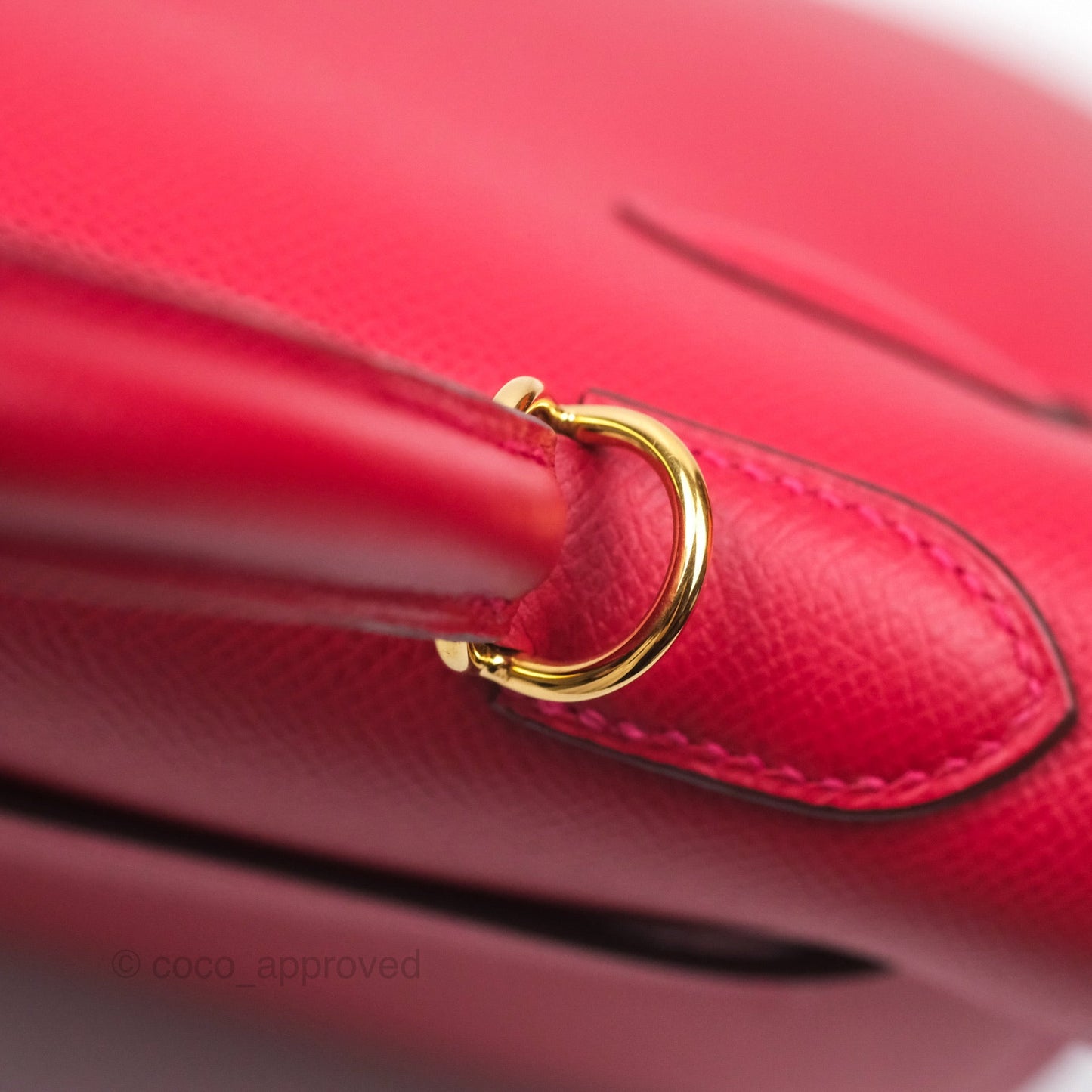 Hermès Kelly 32 Sellier Rouge Casaque Q5 Epsom Gold Hardware