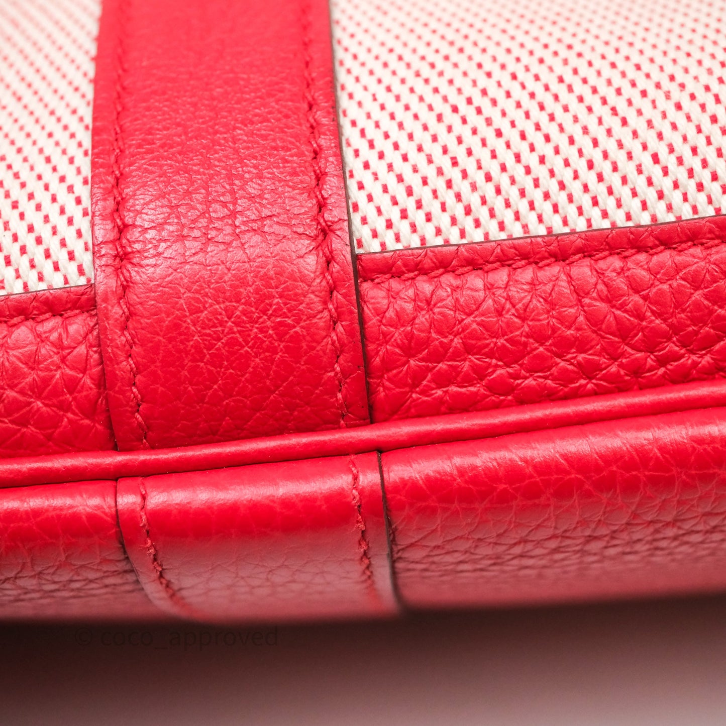 Hermès Garden Party 30 Canvas Rouge Grenade Palladium Hardware