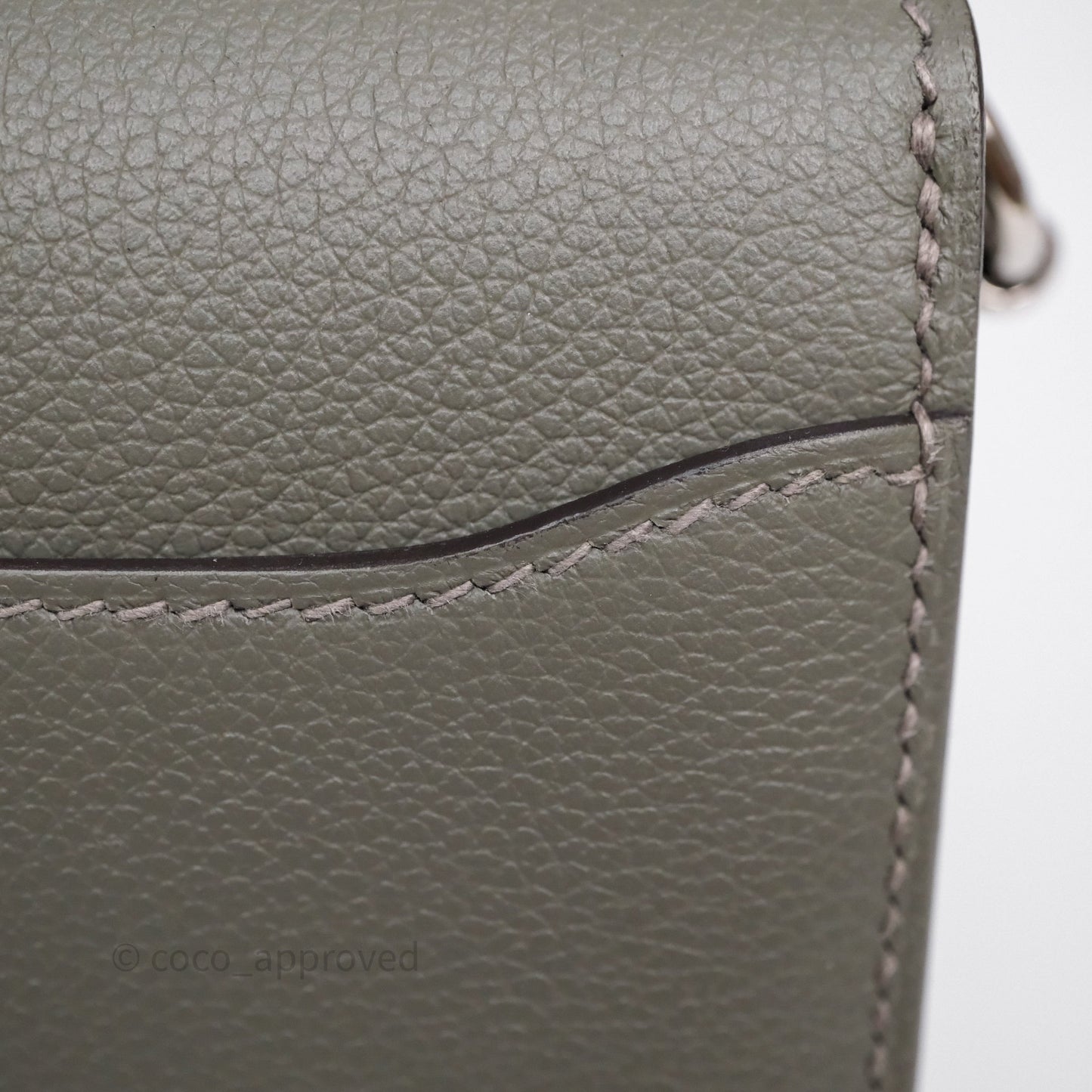 Hermès Roulis Mini 18 Gris Meyer 0L Evercolor Palladium Hardware