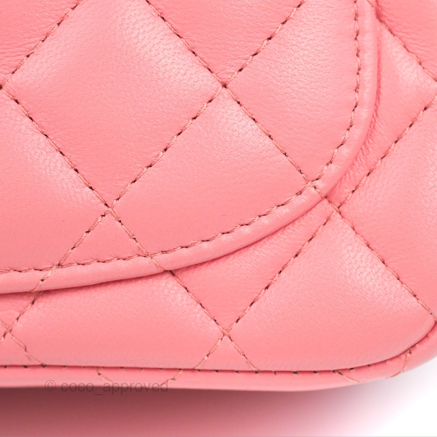 Chanel Mini Square Flap Bag Pink Lambskin Gold Hardware