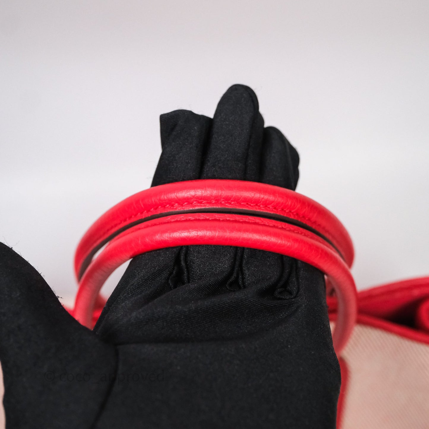 Hermès Garden Party 30 Canvas Rouge Grenade Palladium Hardware