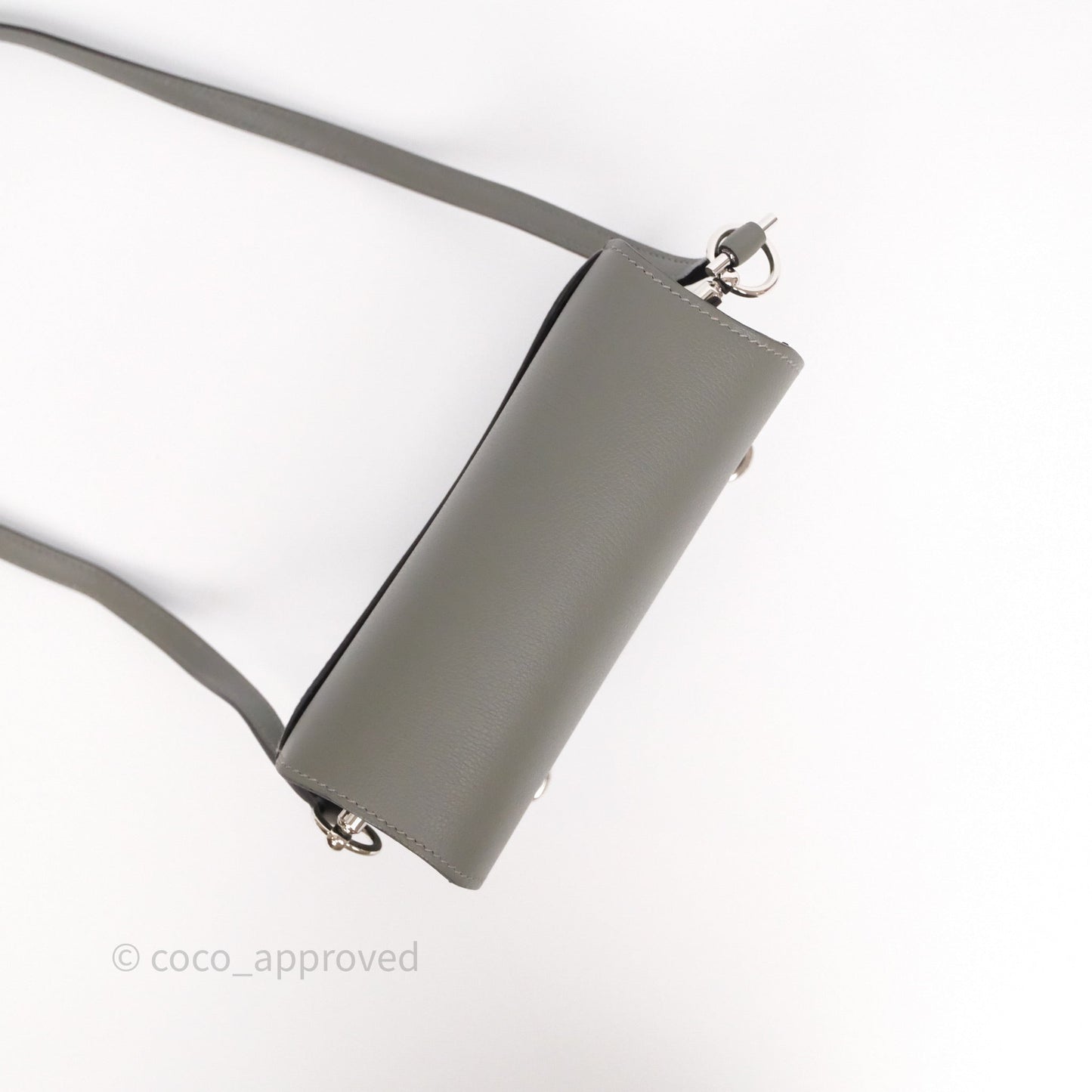 Hermès Roulis Mini 18 Gris Meyer 0L Evercolor Palladium Hardware