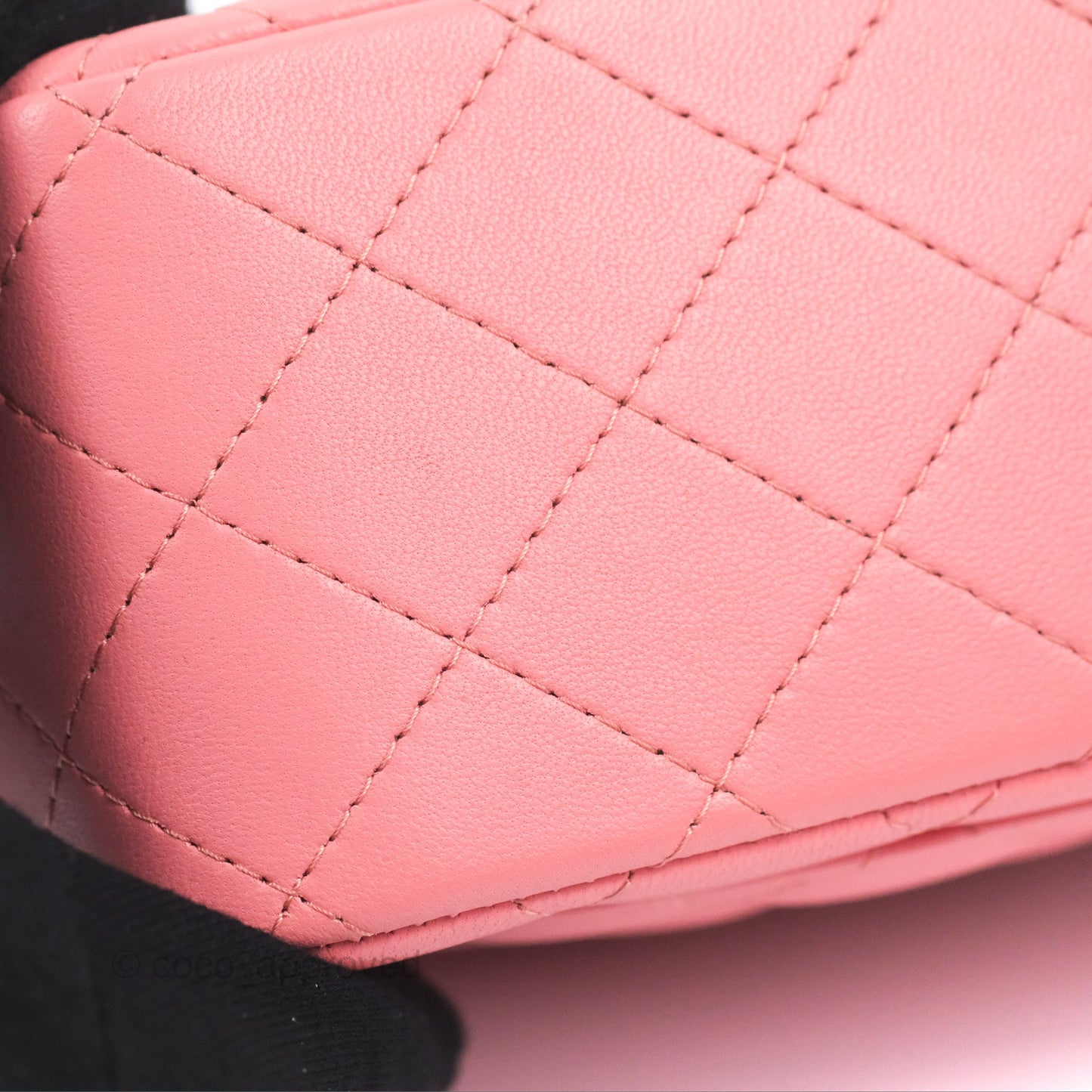 Chanel Mini Square Flap Bag Pink Lambskin Gold Hardware