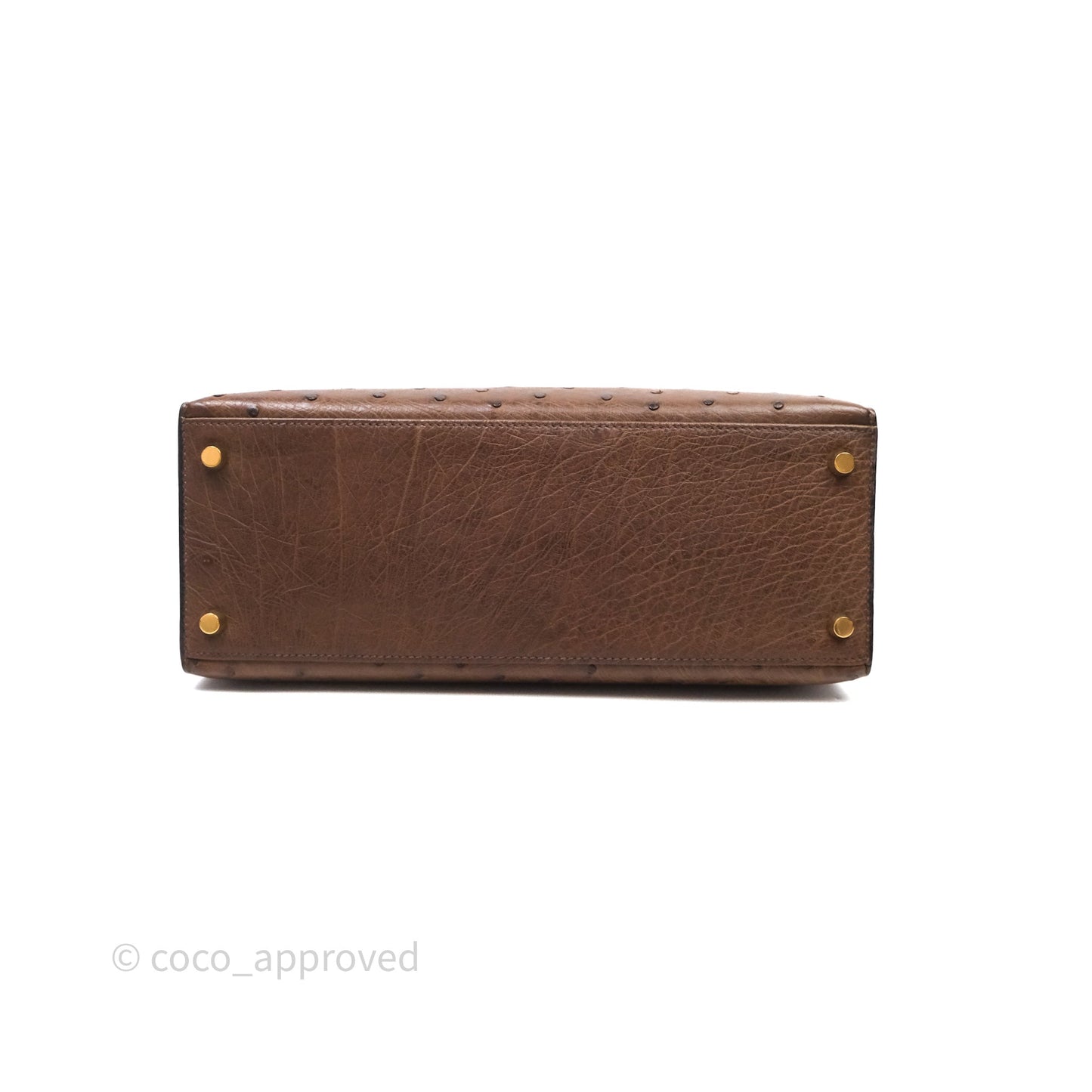 Hermès Kelly 28 Chocolate Ostrish Sellier Gold Hardware
