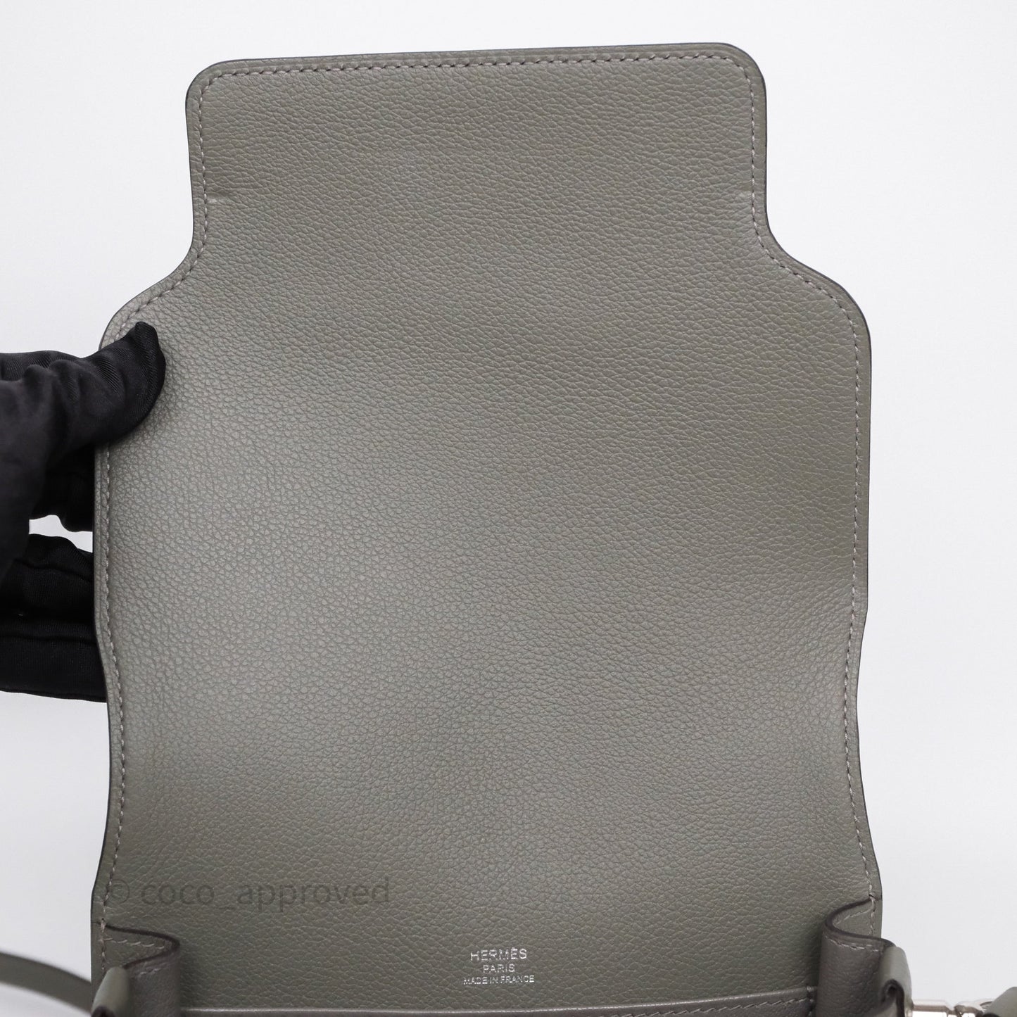 Hermès Roulis Mini 18 Gris Meyer 0L Evercolor Palladium Hardware