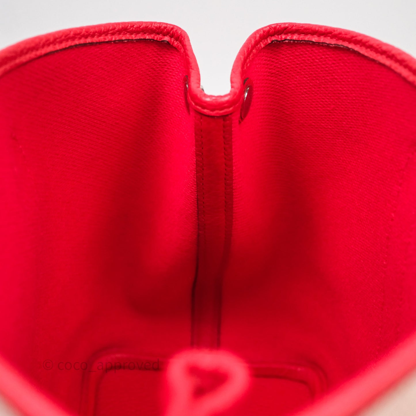 Hermès Garden Party 30 Canvas Rouge Grenade Palladium Hardware