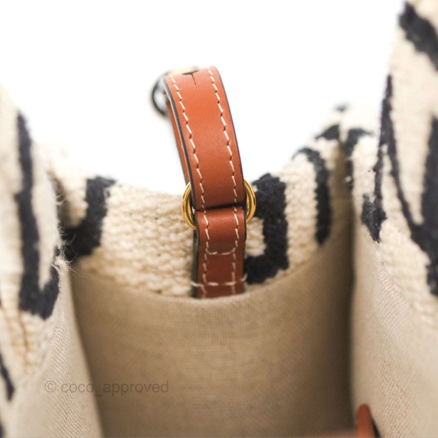 Celine Small Cabas Thais Textile with Celine All-Over White