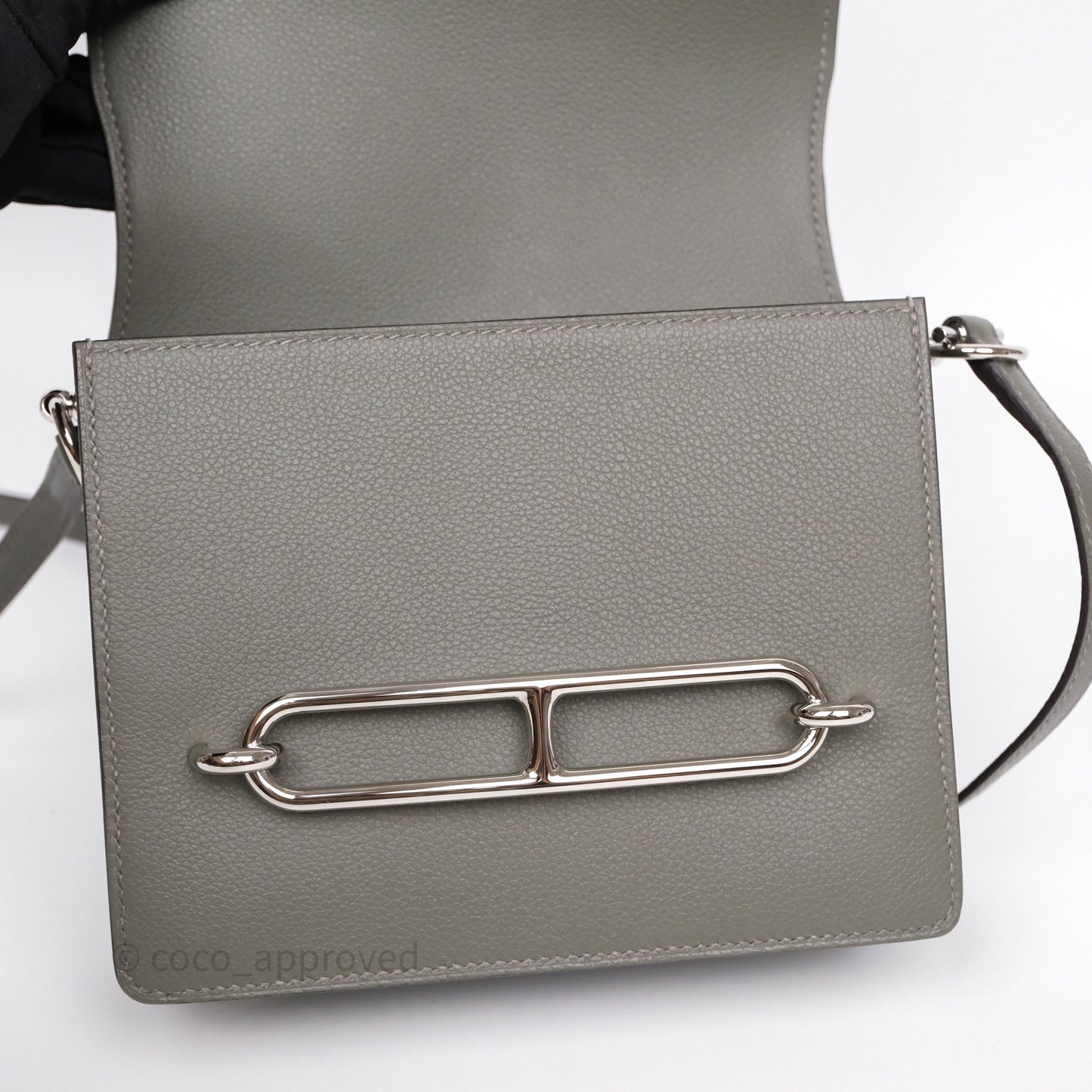 Hermès Roulis Mini 18 Gris Meyer 0L Evercolor Palladium Hardware