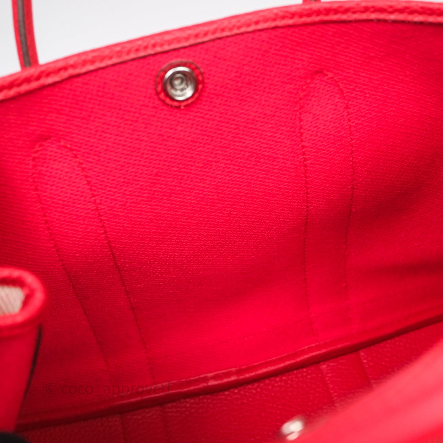 Hermès Garden Party 30 Canvas Rouge Grenade Palladium Hardware