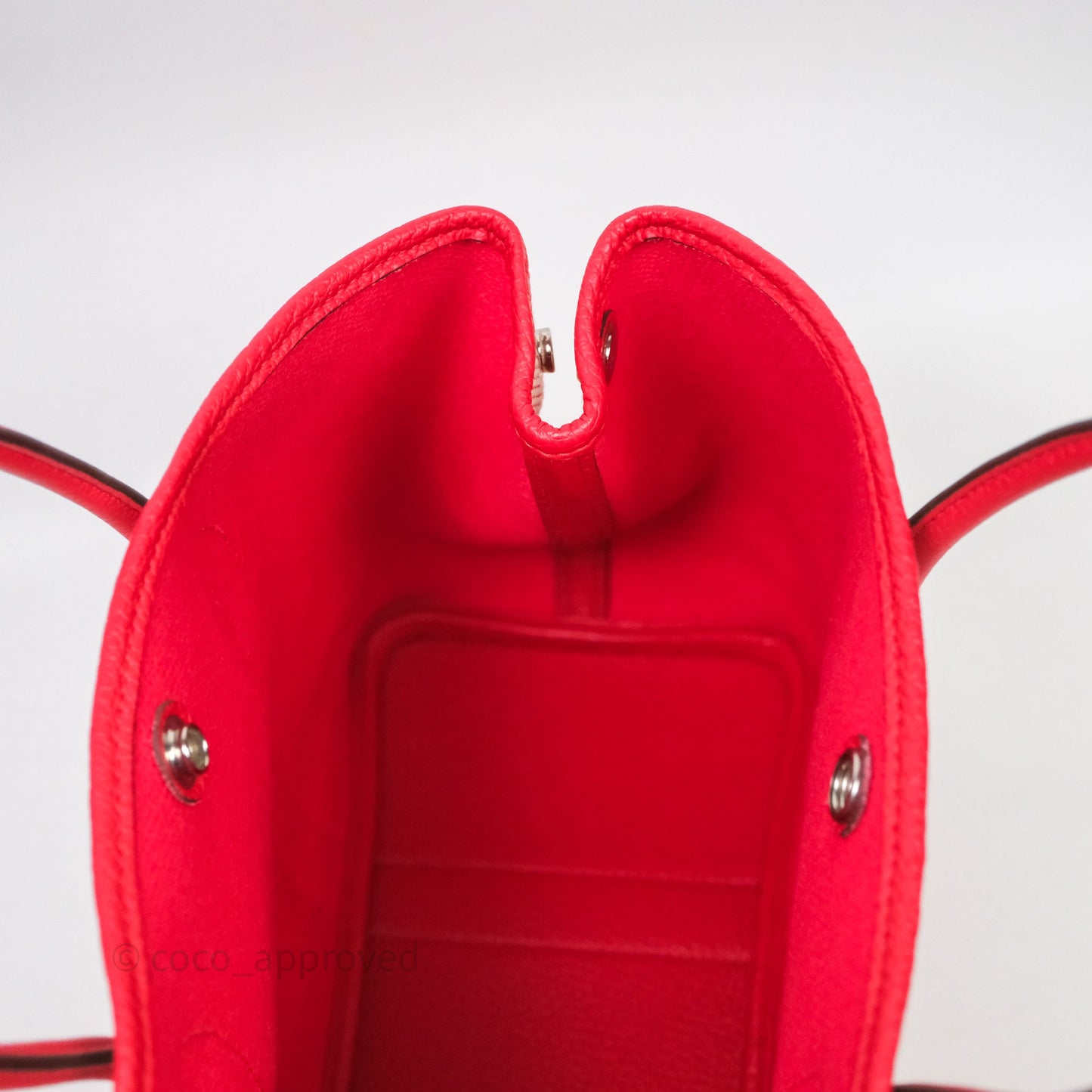 Hermès Garden Party 30 Canvas Rouge Grenade Palladium Hardware