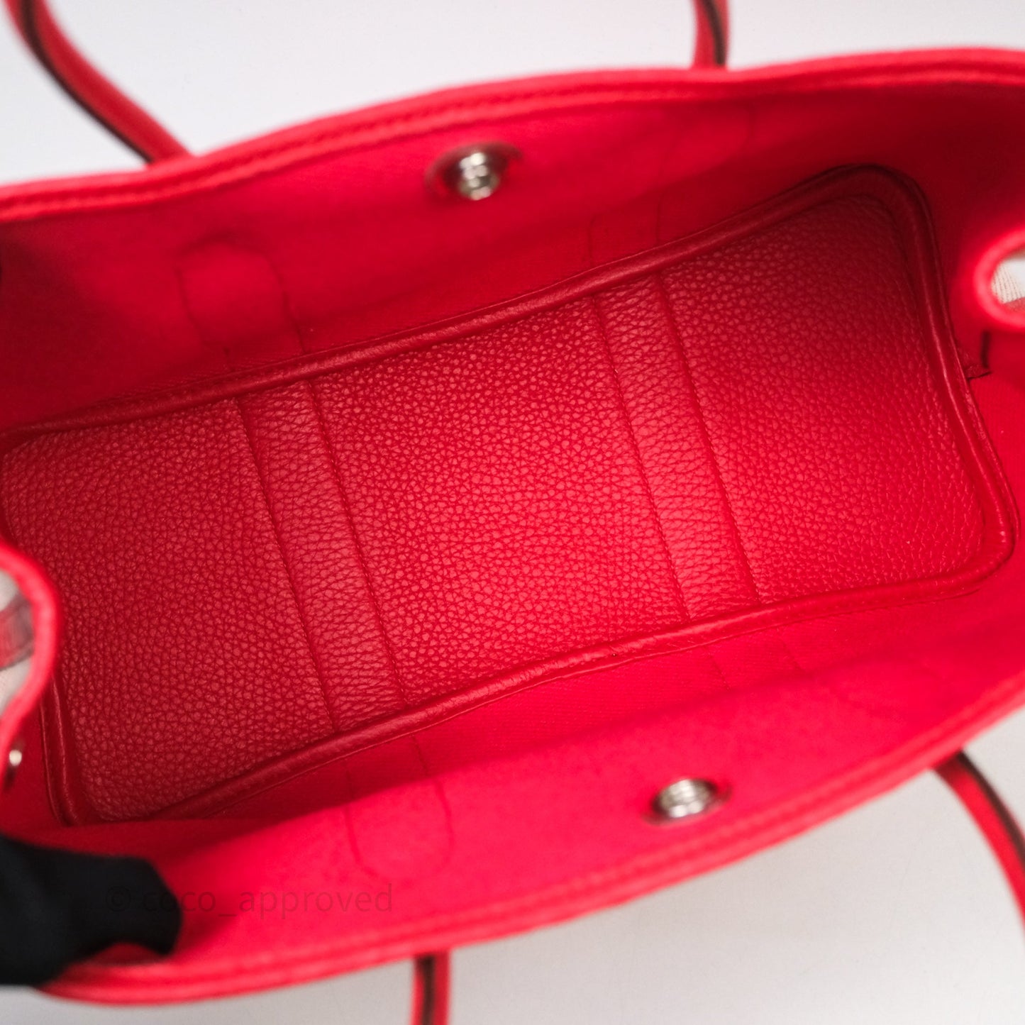 Hermès Garden Party 30 Canvas Rouge Grenade Palladium Hardware