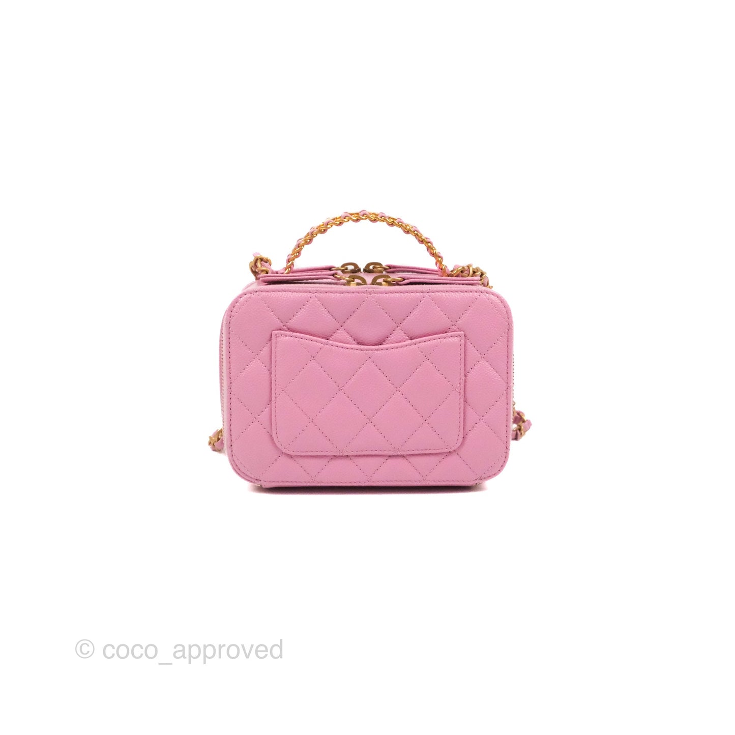 Chanel Caviar Quilted Pick Me Up Small Vanity Case Light Pink