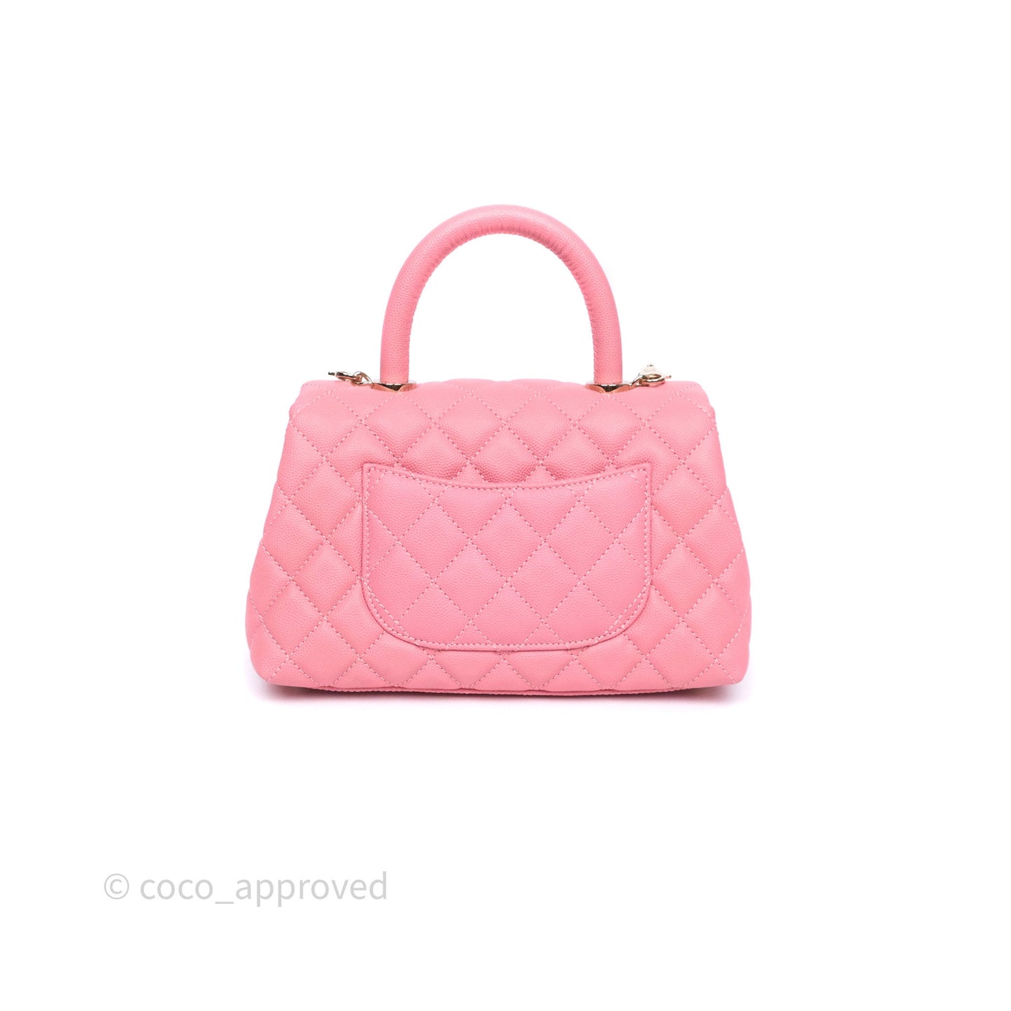 Chanel Small Coco Handle Quilted Pink Caviar Gold Hardware