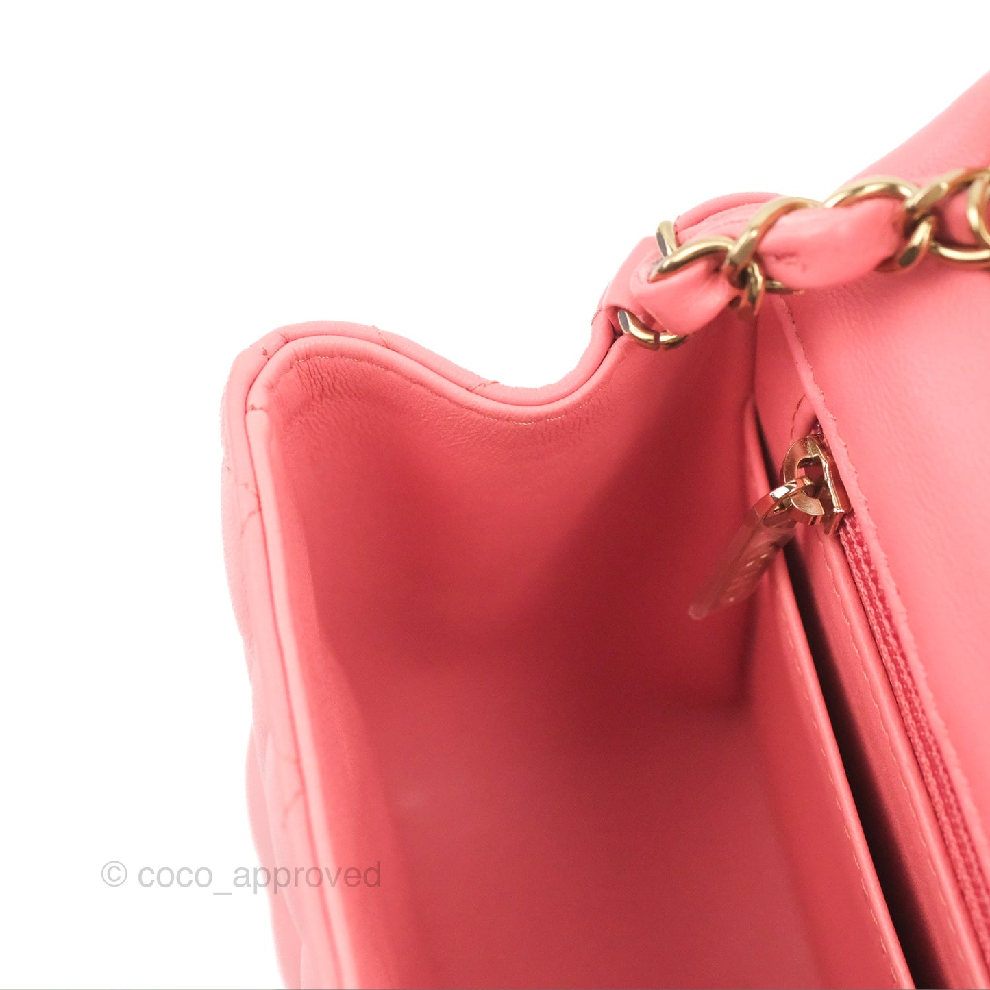 Chanel Mini Square Flap Bag Pink Lambskin Gold Hardware