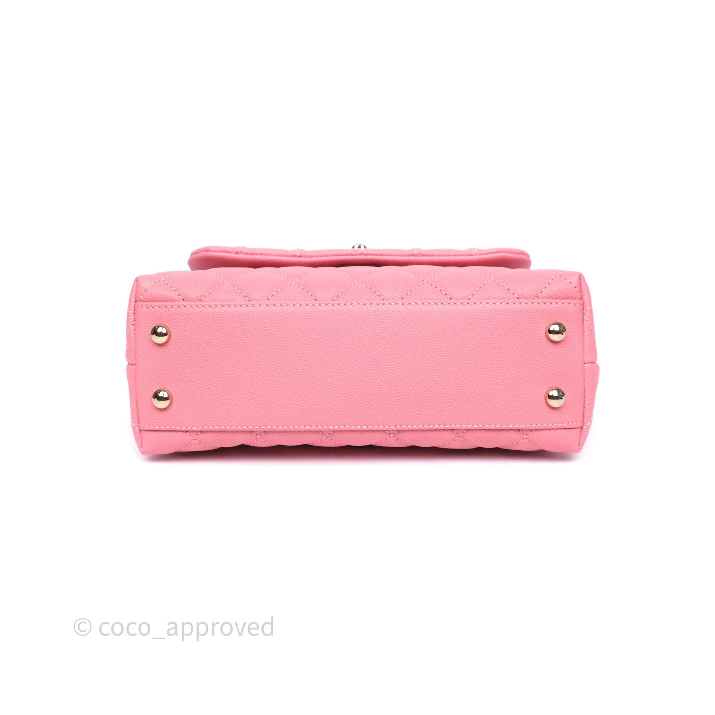 Chanel Small Coco Handle Quilted Pink Caviar Gold Hardware