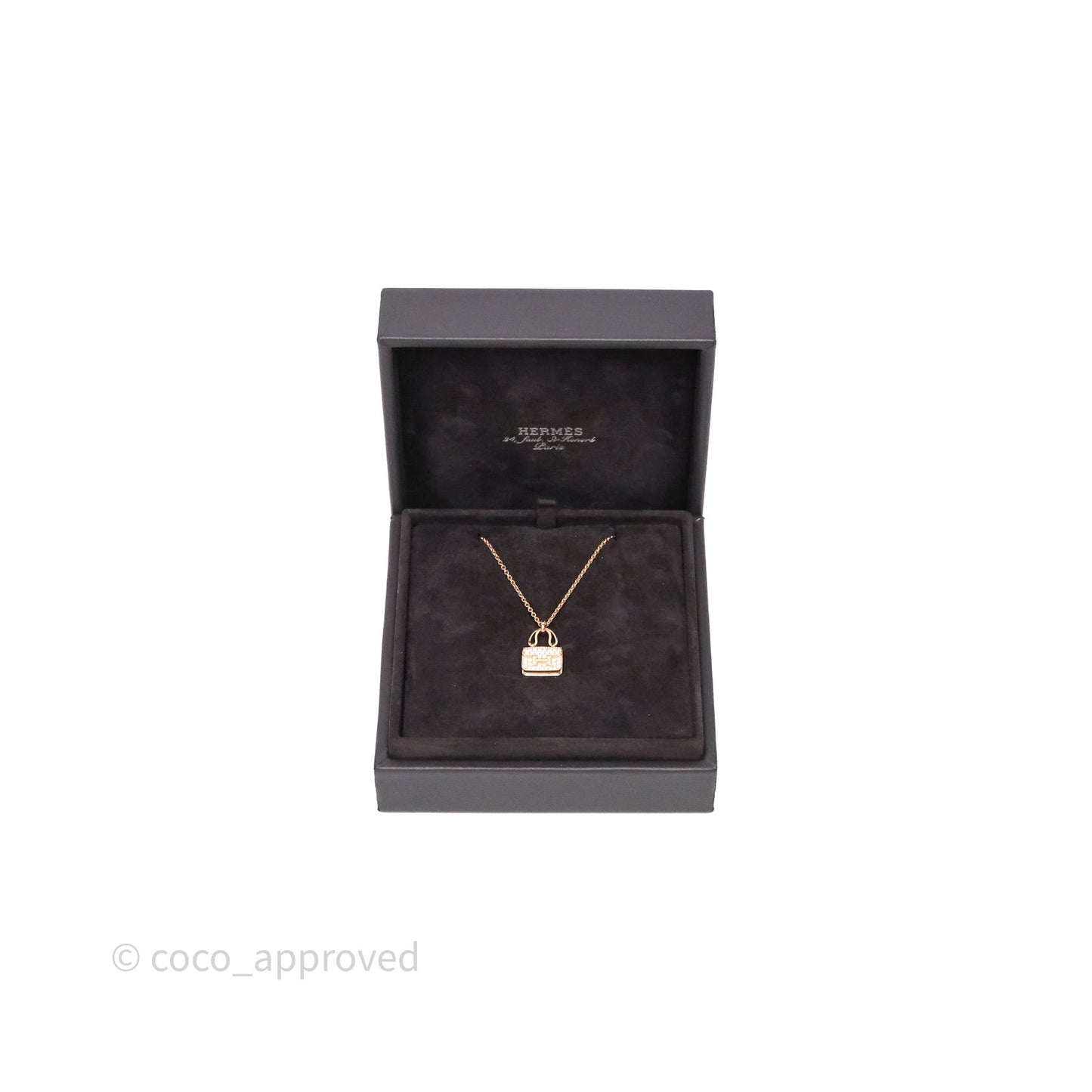 Hermès Constance Amulettes Diamonds Pendant Necklace Rose Gold