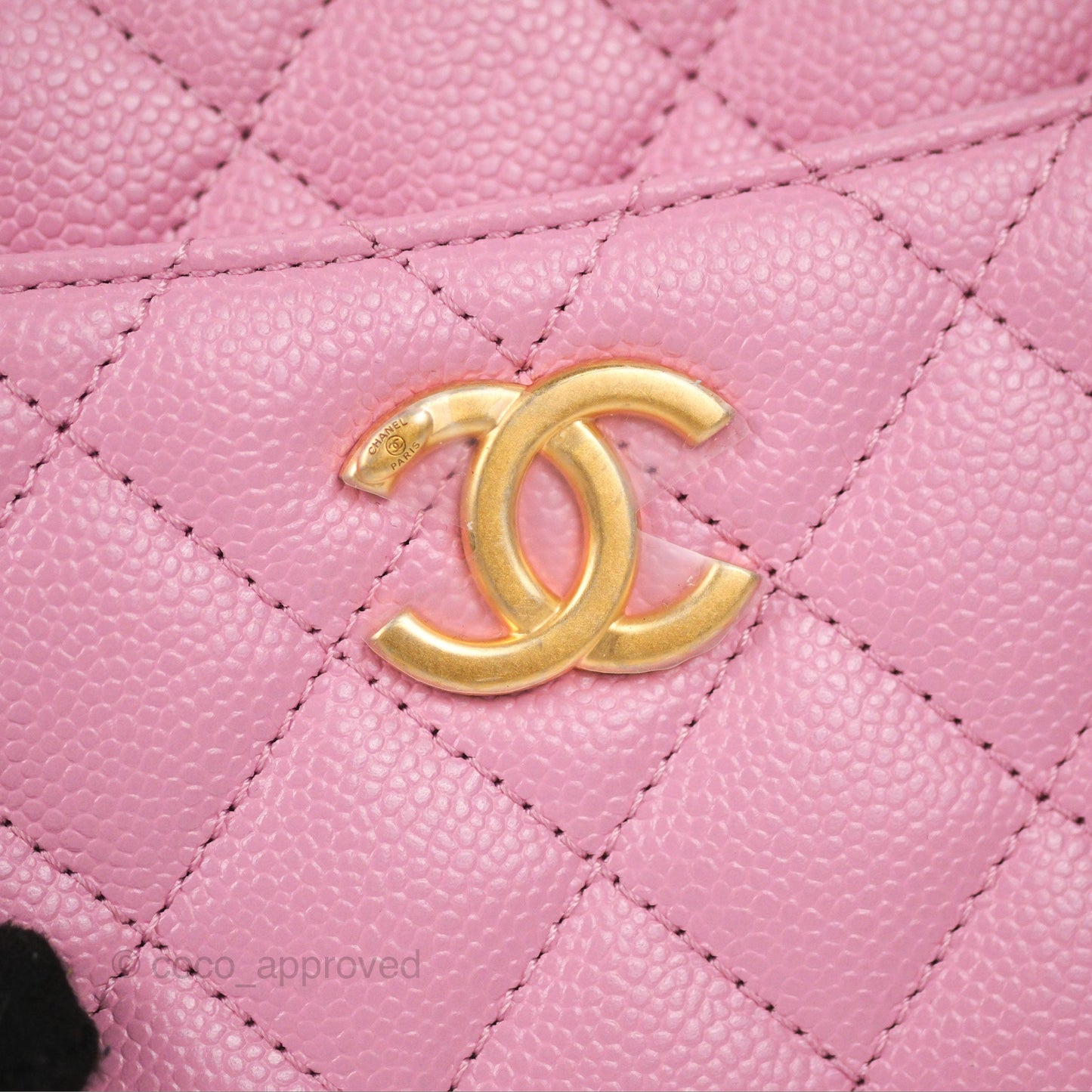 Chanel Caviar Quilted Pick Me Up Small Vanity Case Light Pink
