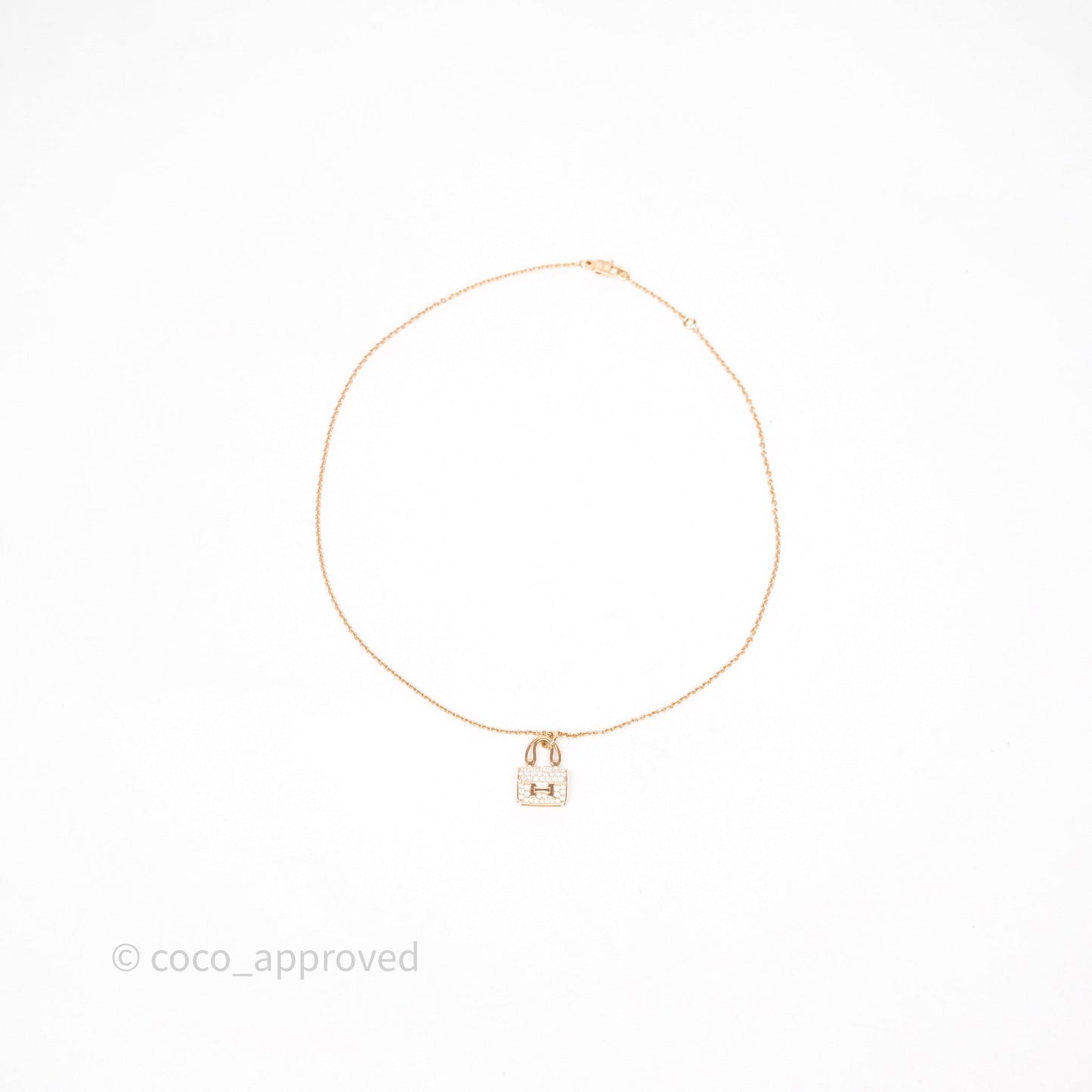 Hermès Constance Amulettes Diamonds Pendant Necklace Rose Gold