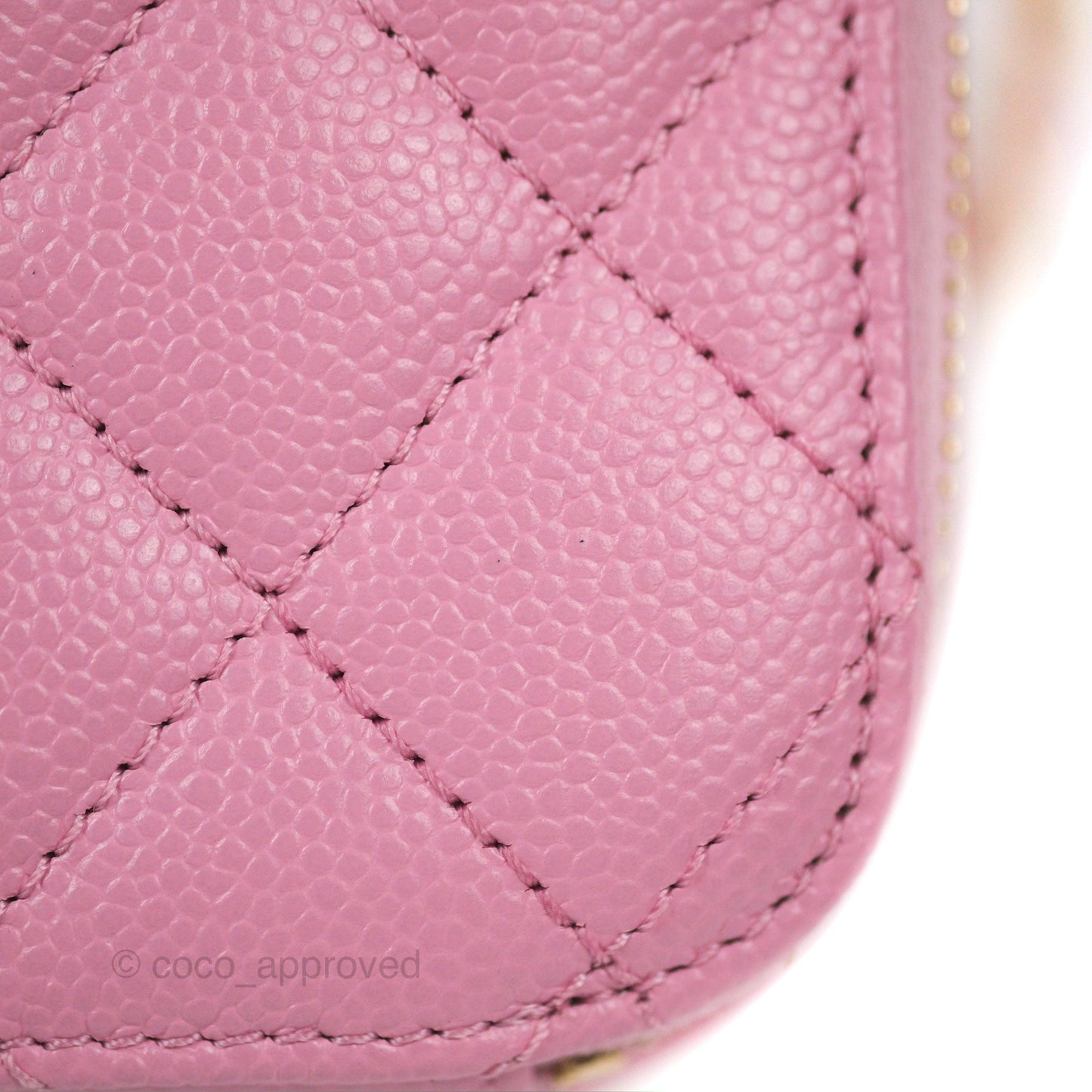 Chanel Caviar Quilted Pick Me Up Small Vanity Case Light Pink