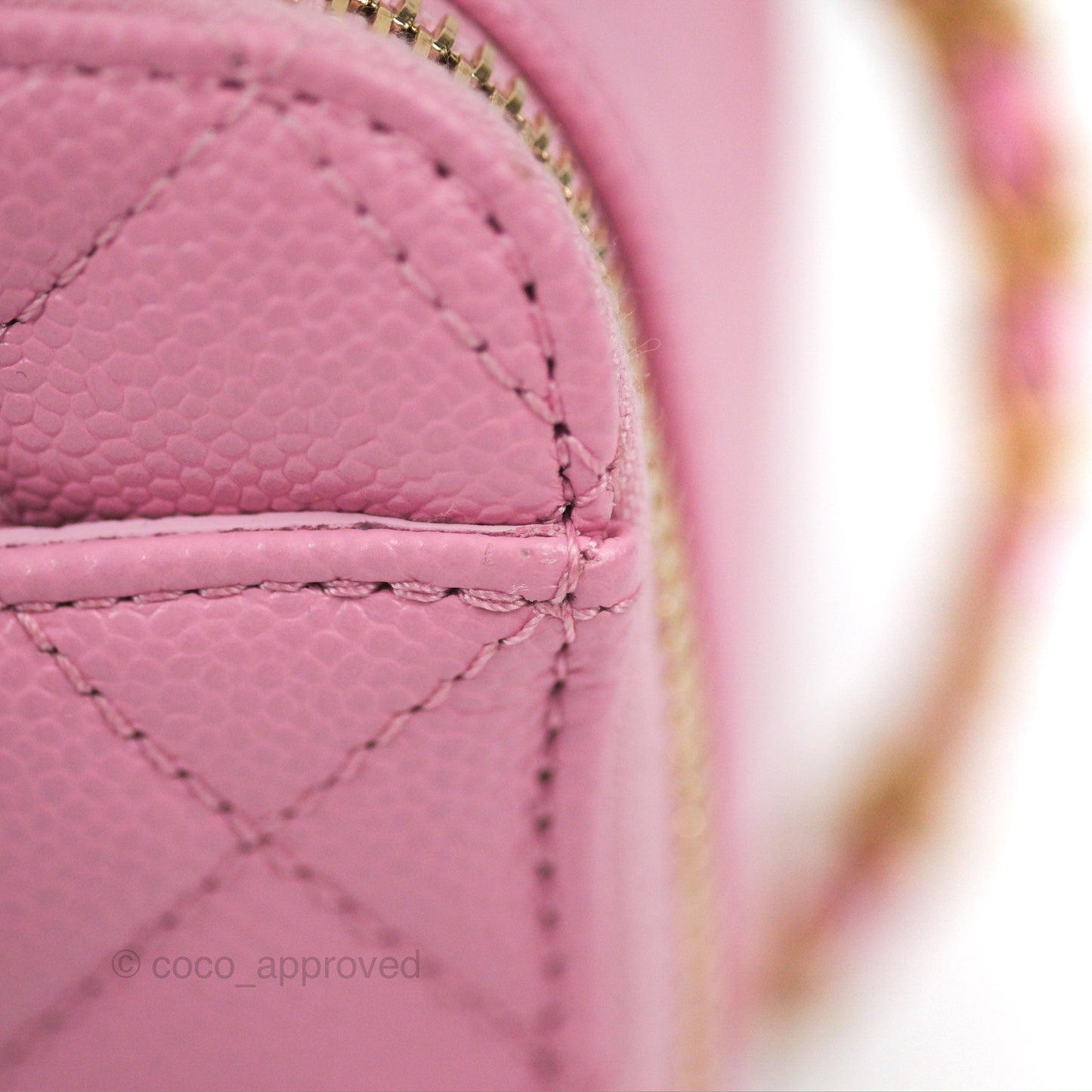 Chanel Caviar Quilted Pick Me Up Small Vanity Case Light Pink