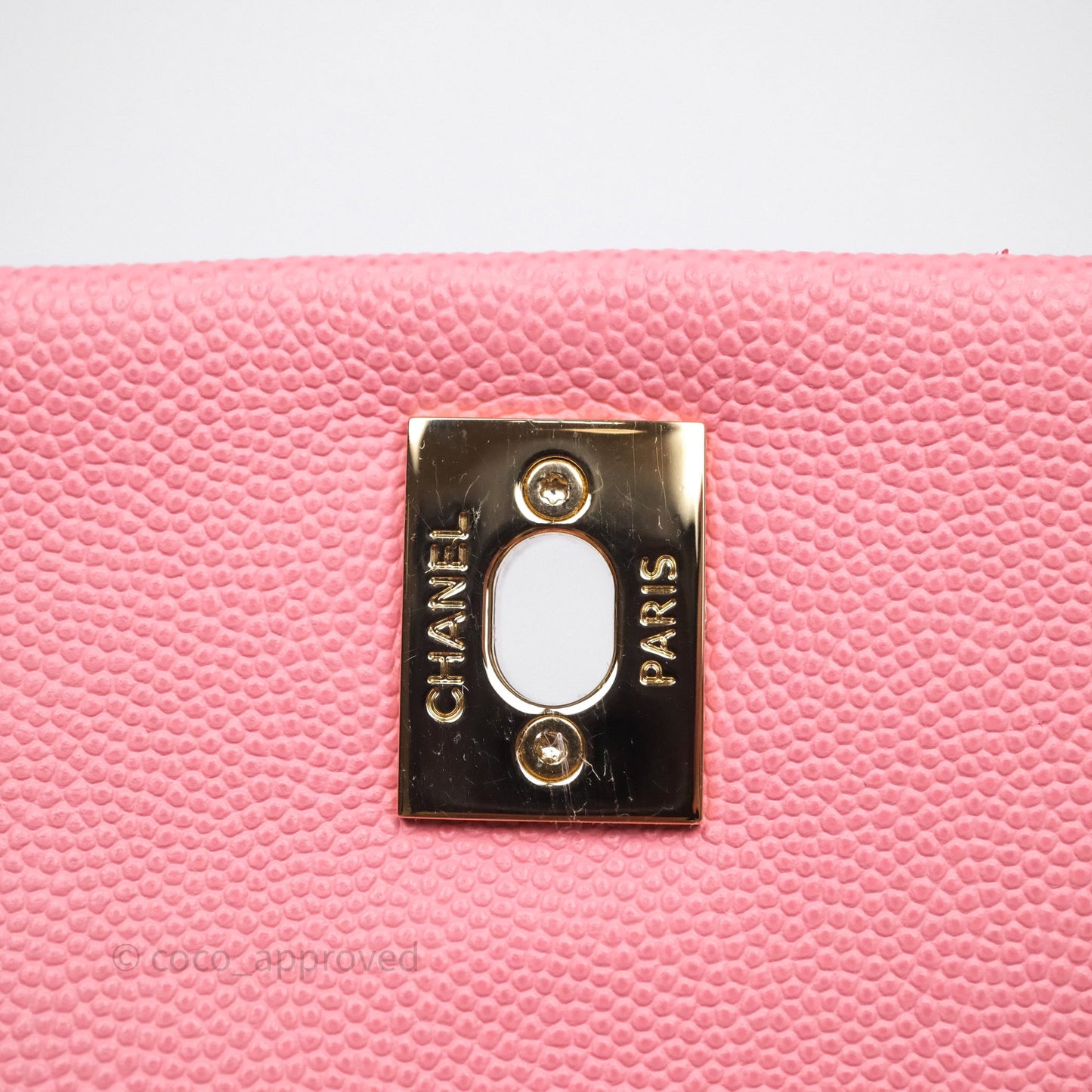 Chanel Small Coco Handle Quilted Pink Caviar Gold Hardware