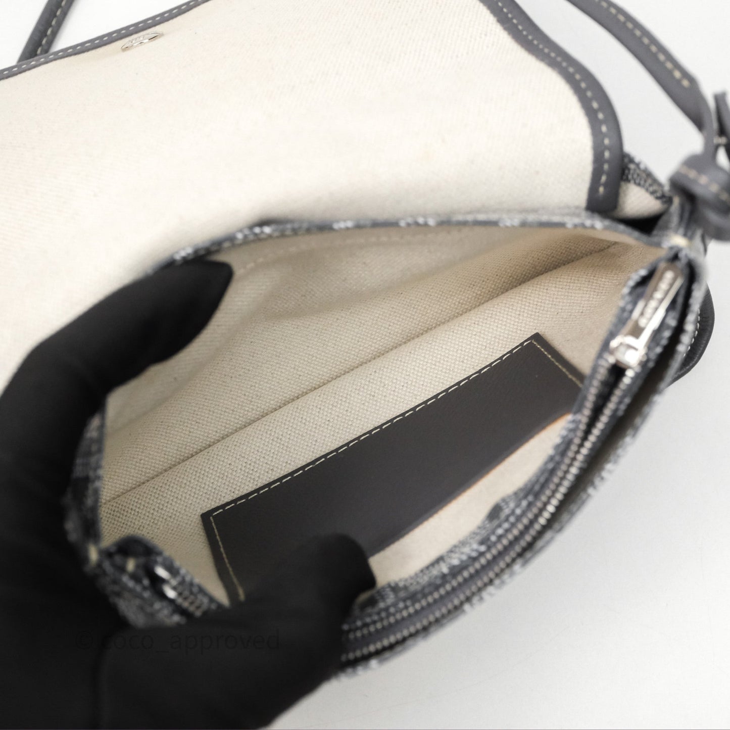Goyard Plumet Pocket Wallet Grey Goyardine Canvas