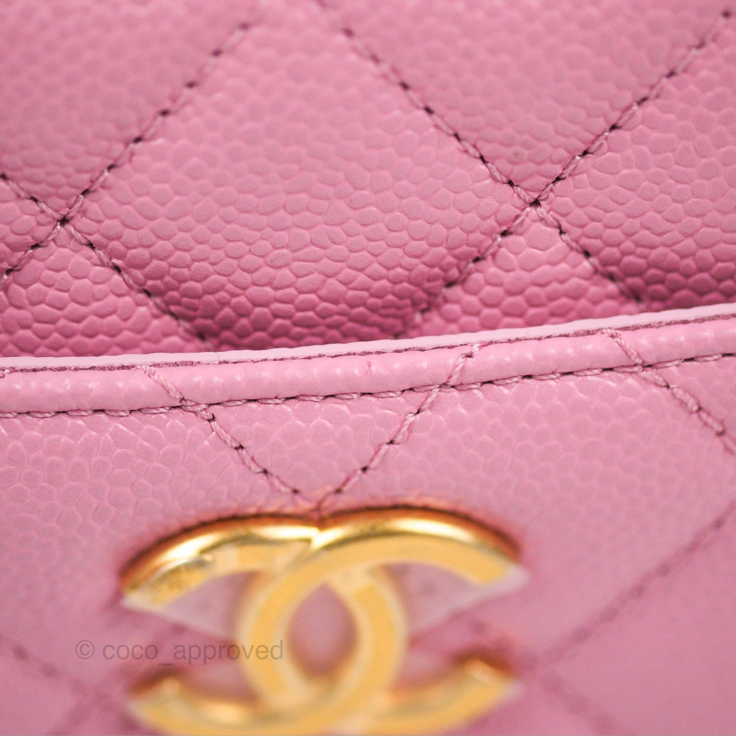 Chanel Caviar Quilted Pick Me Up Small Vanity Case Light Pink