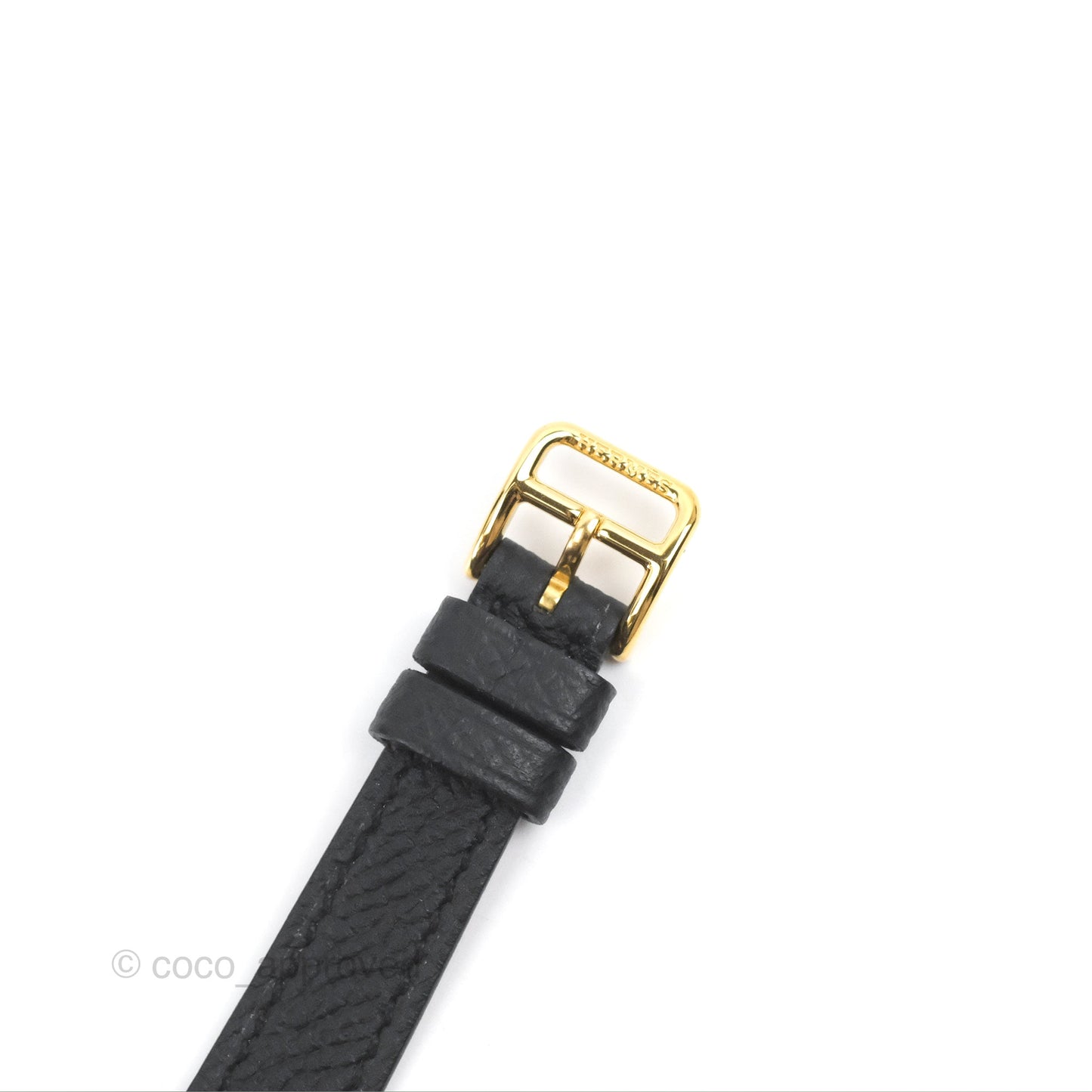 Hermès Heure H Watch Black Epsom Gold Hardware with Extra Gold Epsom Strap