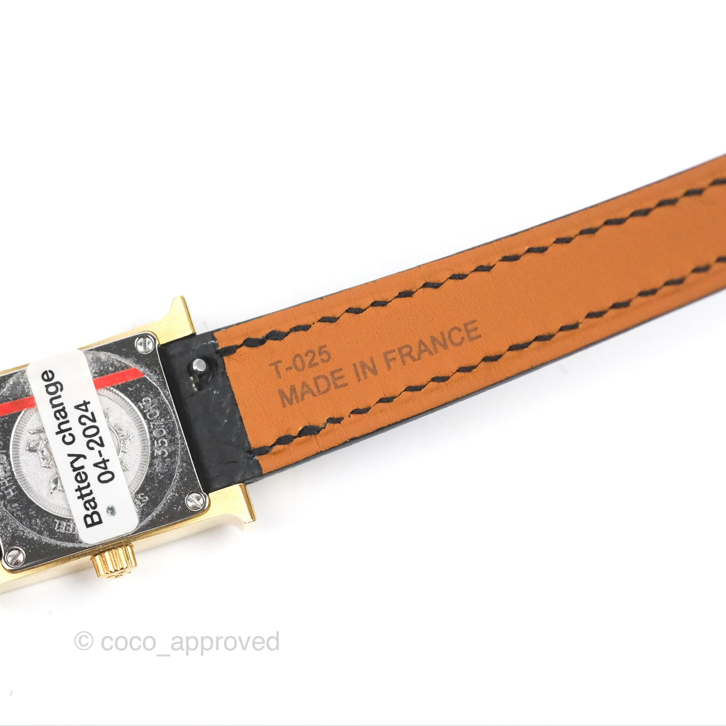 Hermès Heure H Watch Black Epsom Gold Hardware with Extra Gold Epsom Strap