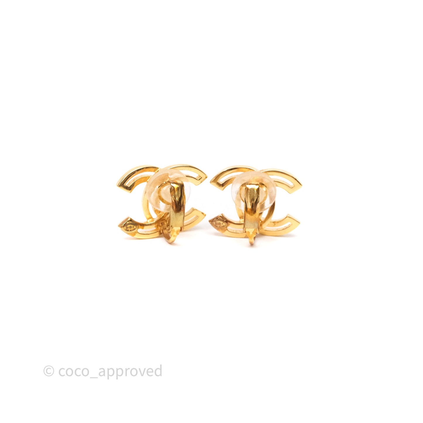 Chanel CC Ear Clips Gold Tone 20K