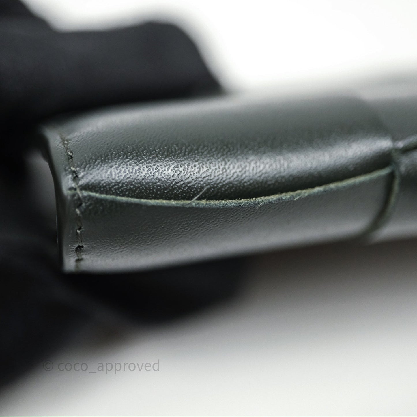Bottega Veneta Cassette Business Dark Green Card Case Silver Hardware