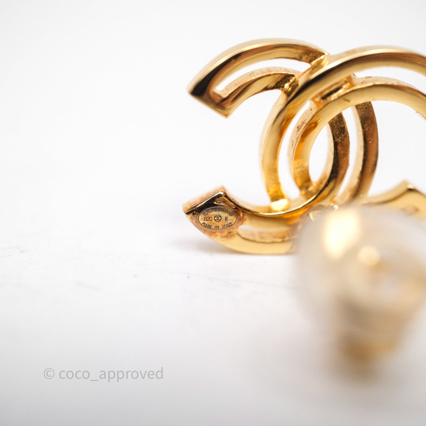 Chanel CC Ear Clips Gold Tone 20K