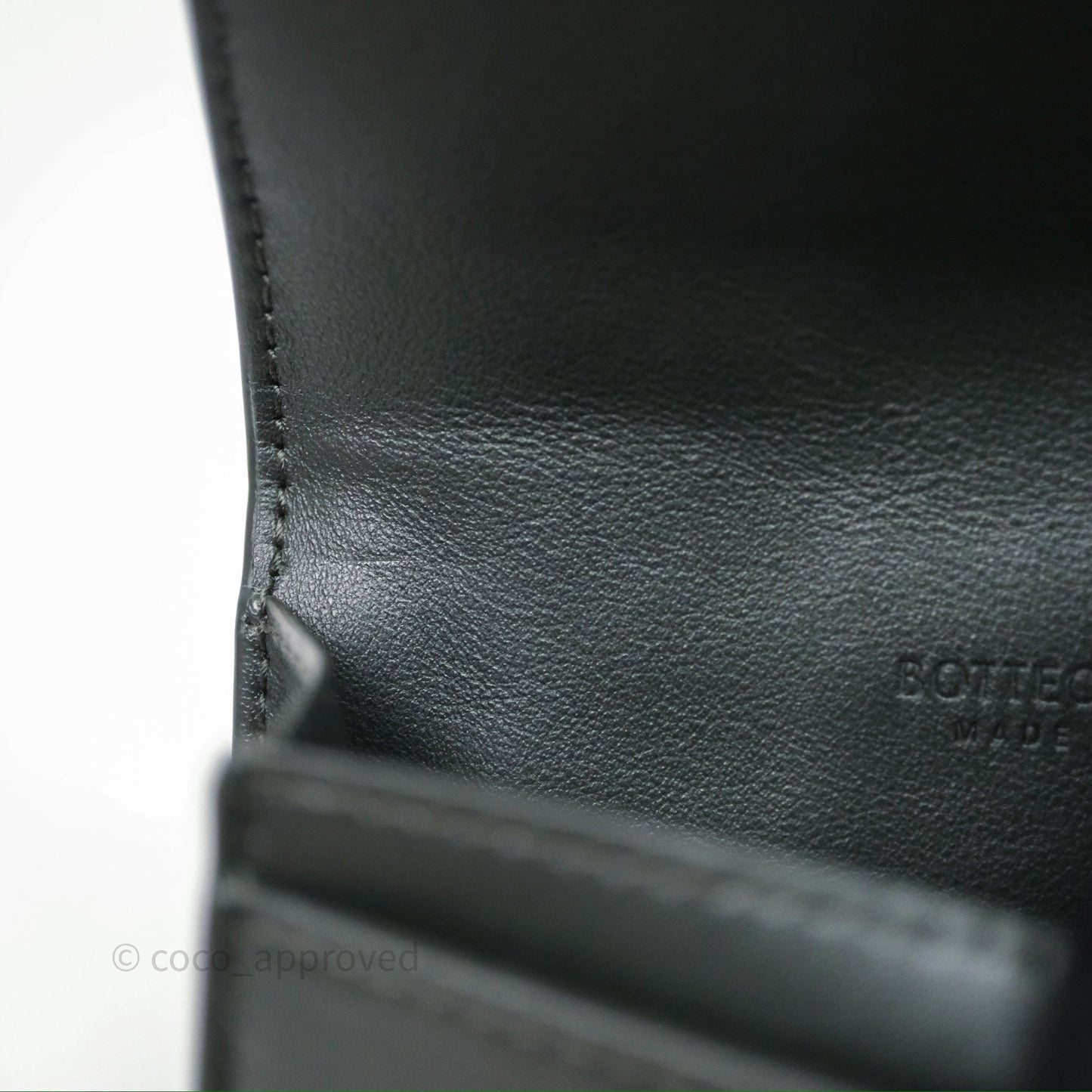 Bottega Veneta Cassette Business Dark Green Card Case Silver Hardware