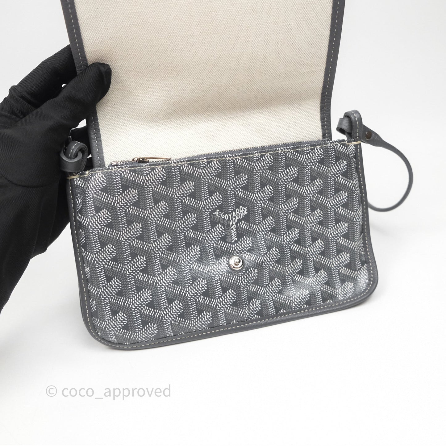 Goyard Plumet Pocket Wallet Grey Goyardine Canvas