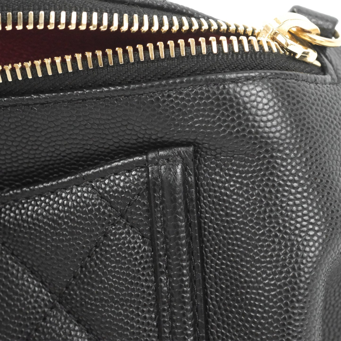 Chanel Quilted Filigree Waist Belt Bag Black Caviar Gold Hardware