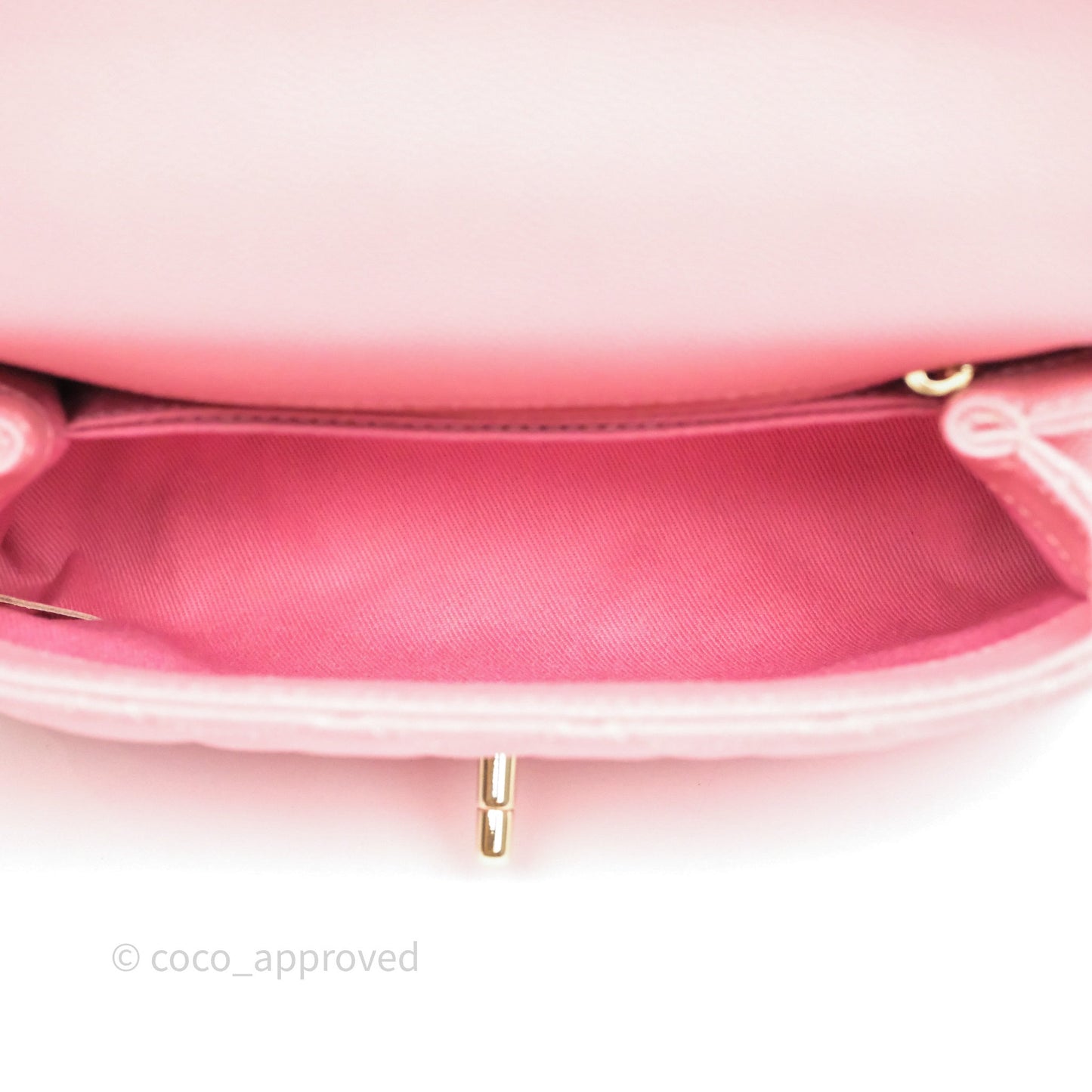 Chanel Small Coco Handle Quilted Pink Caviar Gold Hardware
