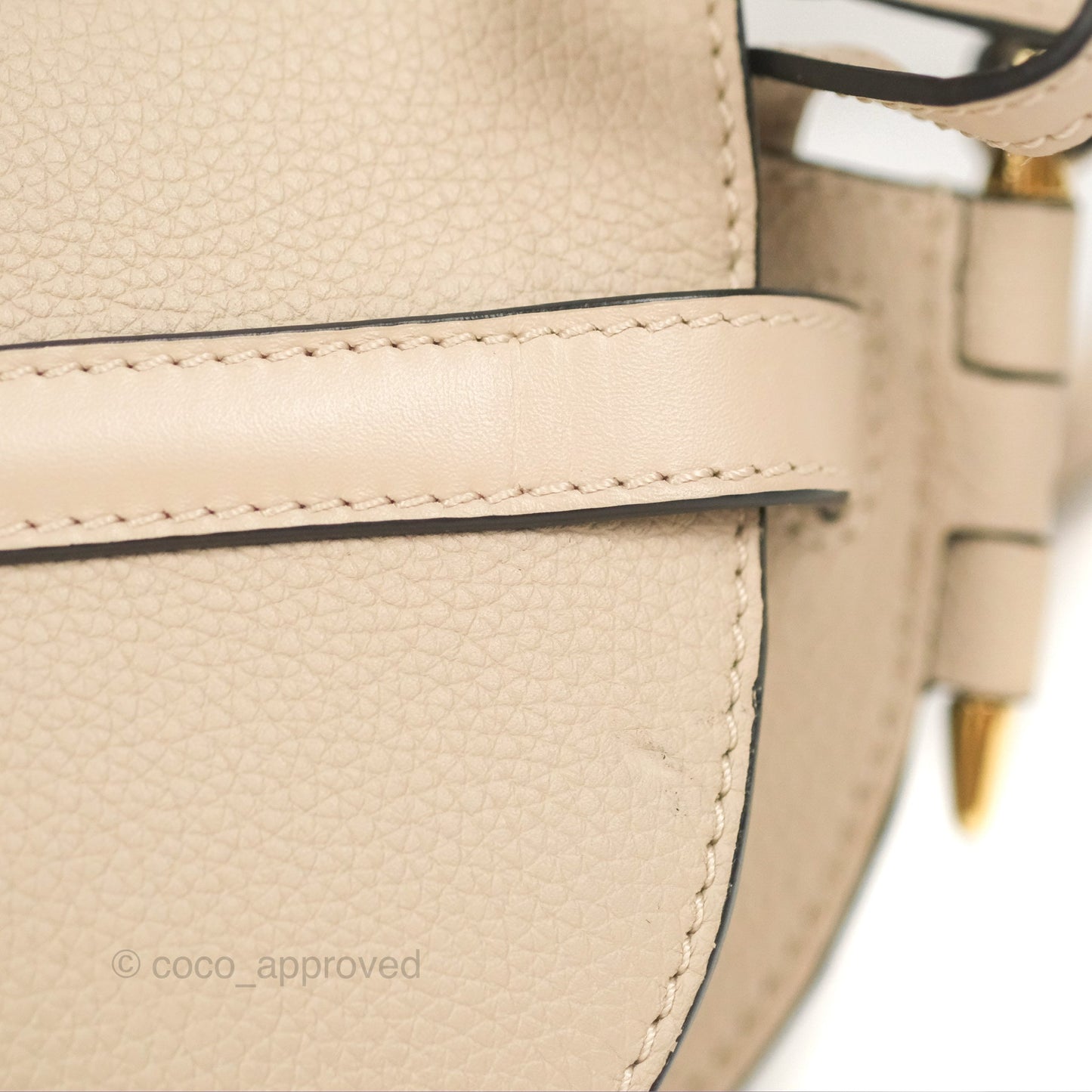 Loewe Mini Dual Gate Bag Sand Pebbled Grain Calfskin