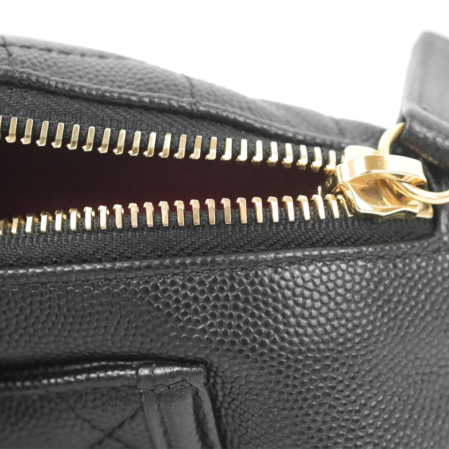 Chanel Quilted Filigree Waist Belt Bag Black Caviar Gold Hardware