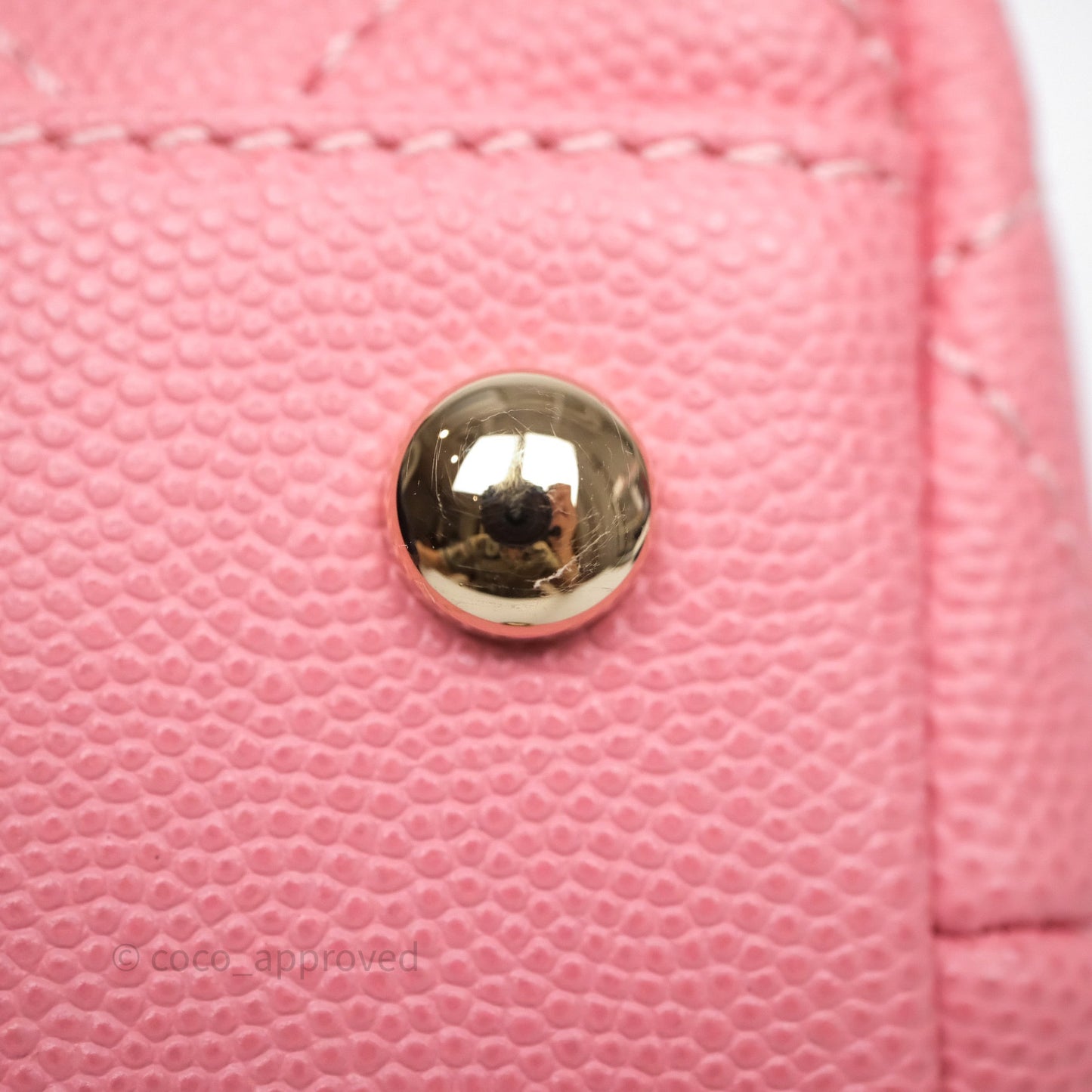 Chanel Small Coco Handle Quilted Pink Caviar Gold Hardware