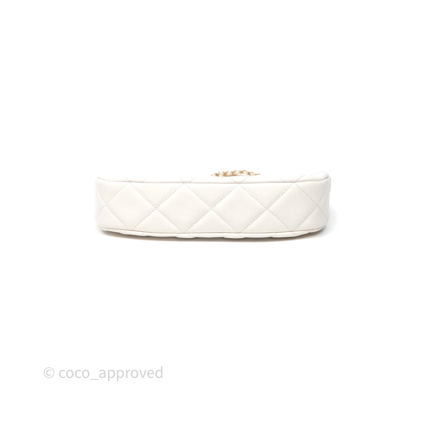 Chanel Hobo Bag White Aged Calfskin Aged Gold Hardware