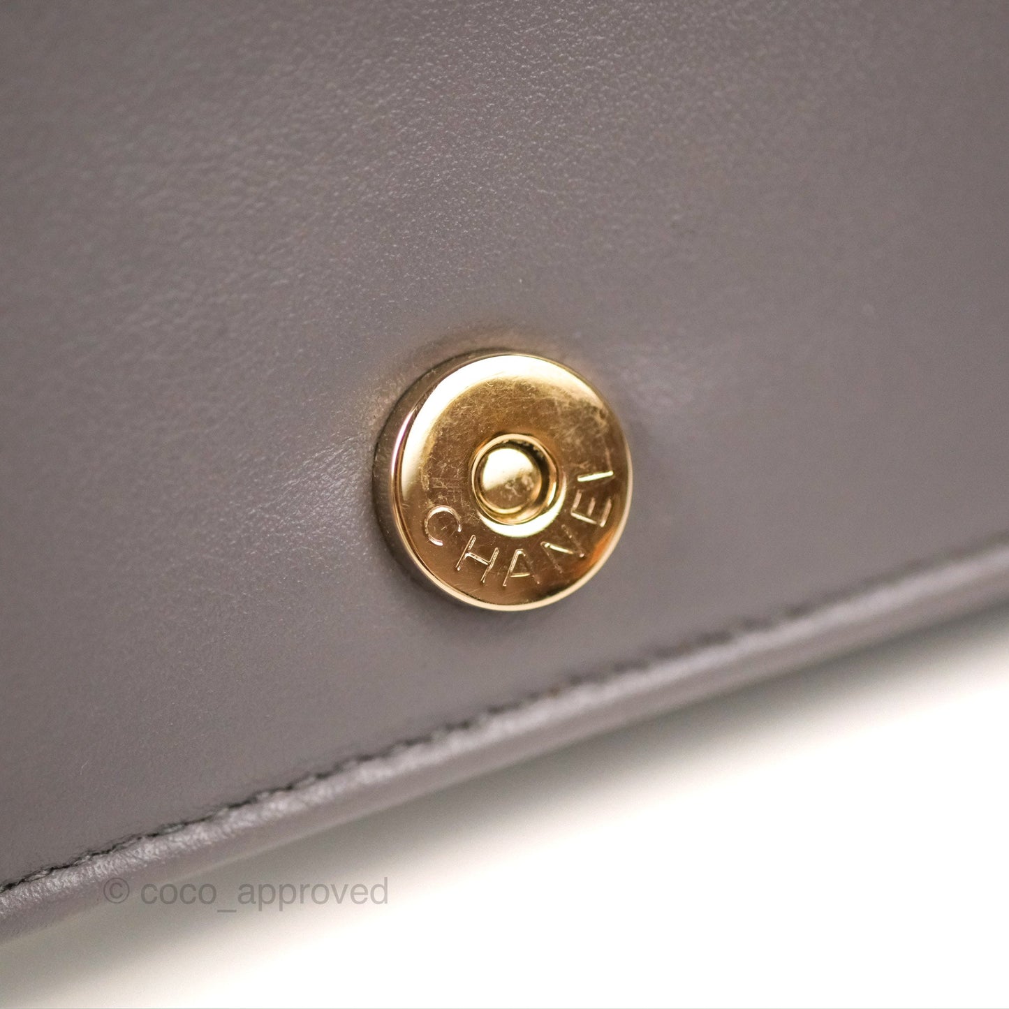 Chanel Quilted Boy Wallet on Chain WOC Grey Caviar Gold Hardware
