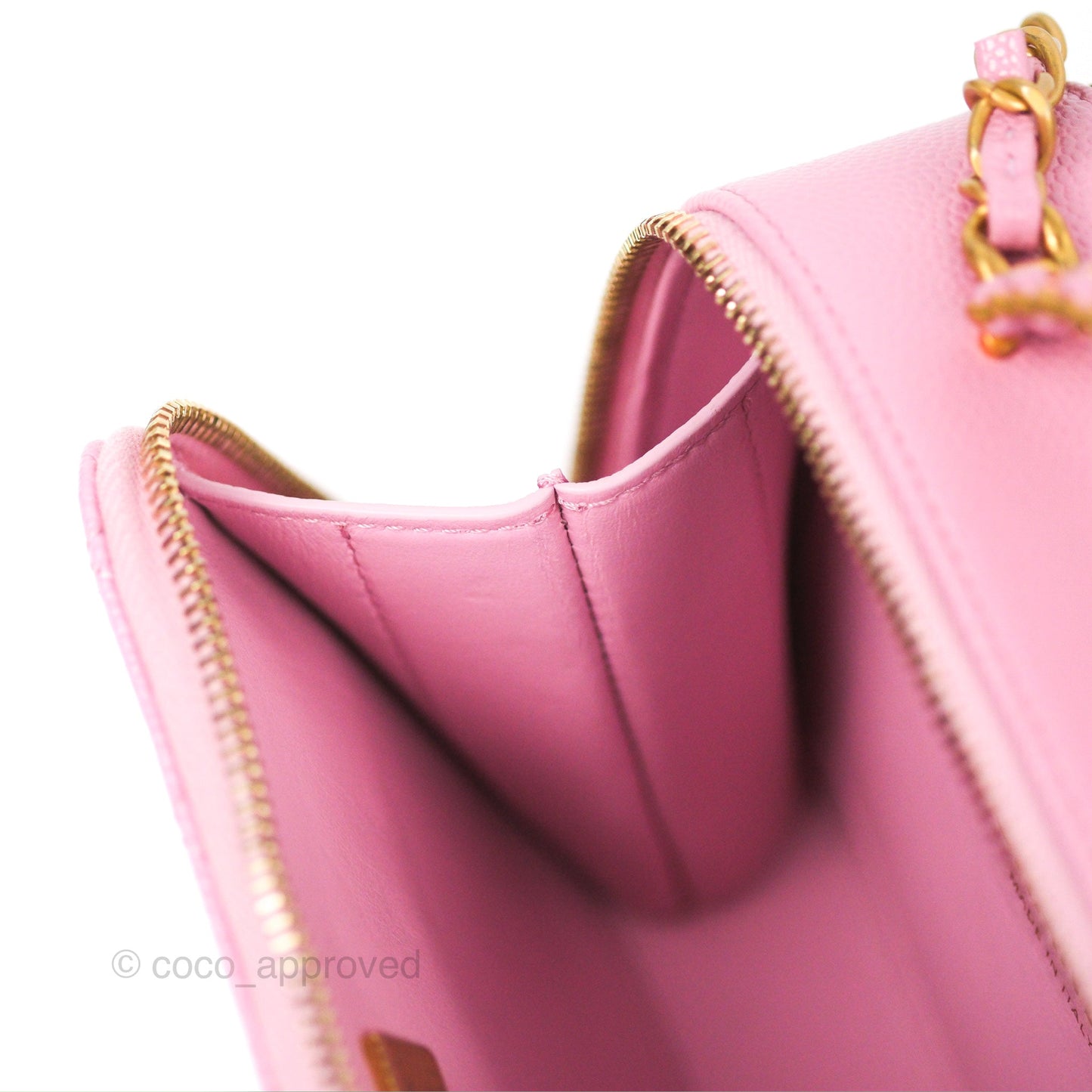 Chanel Caviar Quilted Pick Me Up Small Vanity Case Light Pink