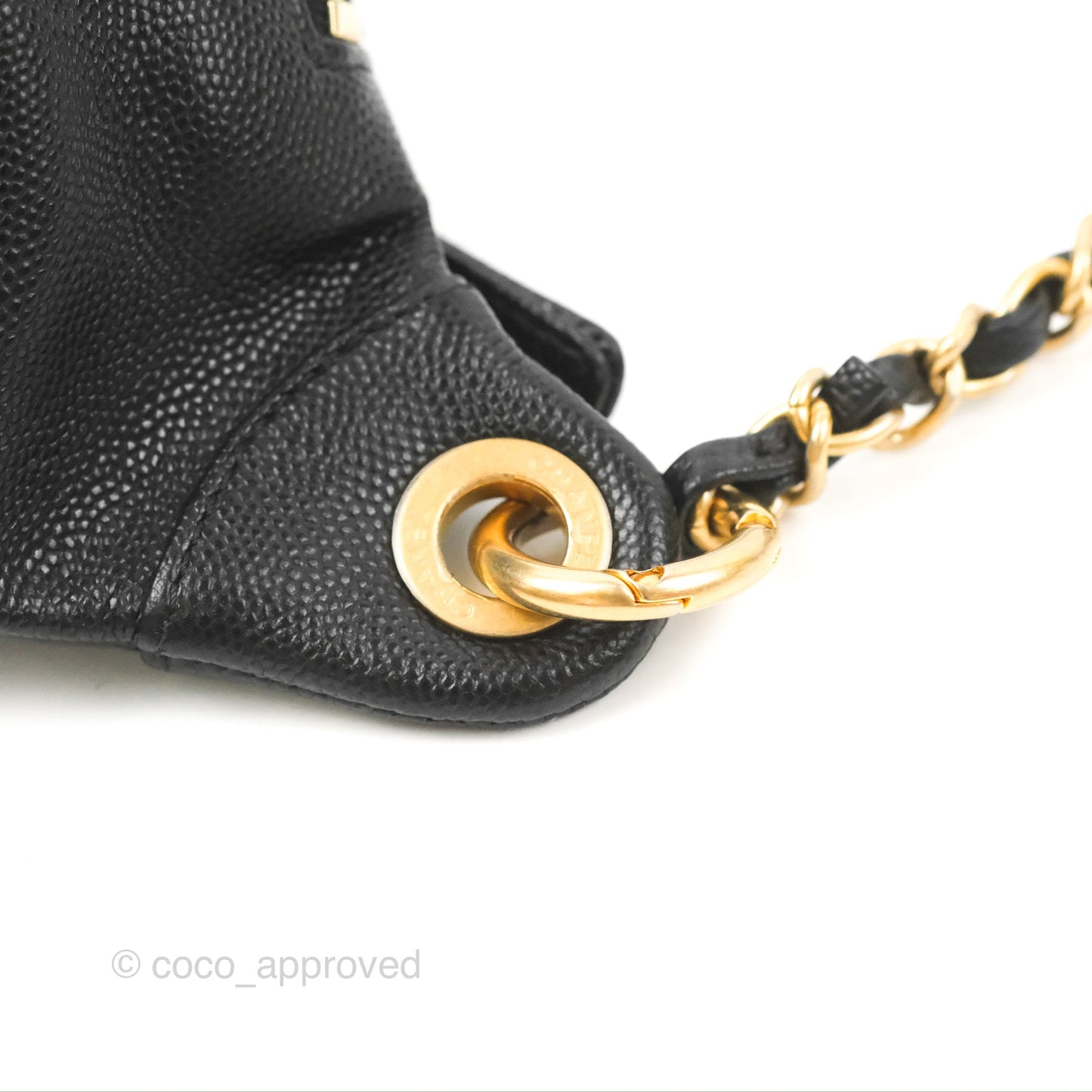 Chanel Quilted Filigree Waist Belt Bag Black Caviar Gold Hardware
