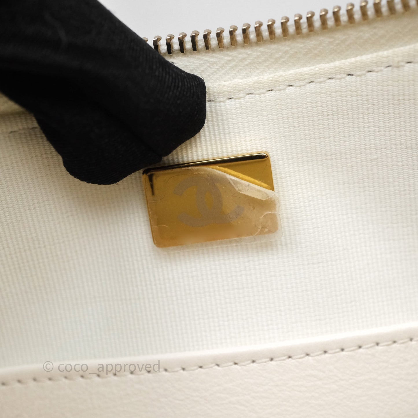 Chanel Hobo Bag White Aged Calfskin Aged Gold Hardware