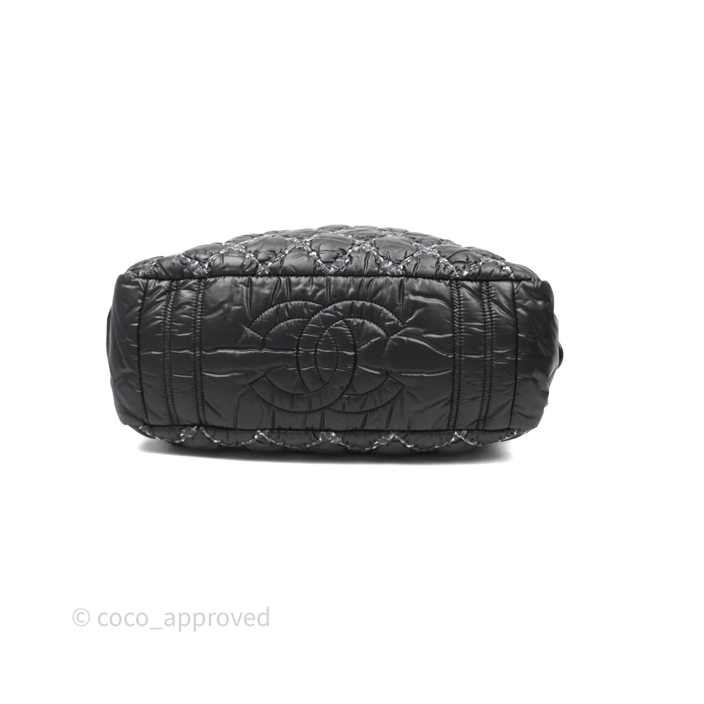 Chanel Paris-Byzance Tweed On Stitch Nylon Bubble Dark Grey Shoulder Bag