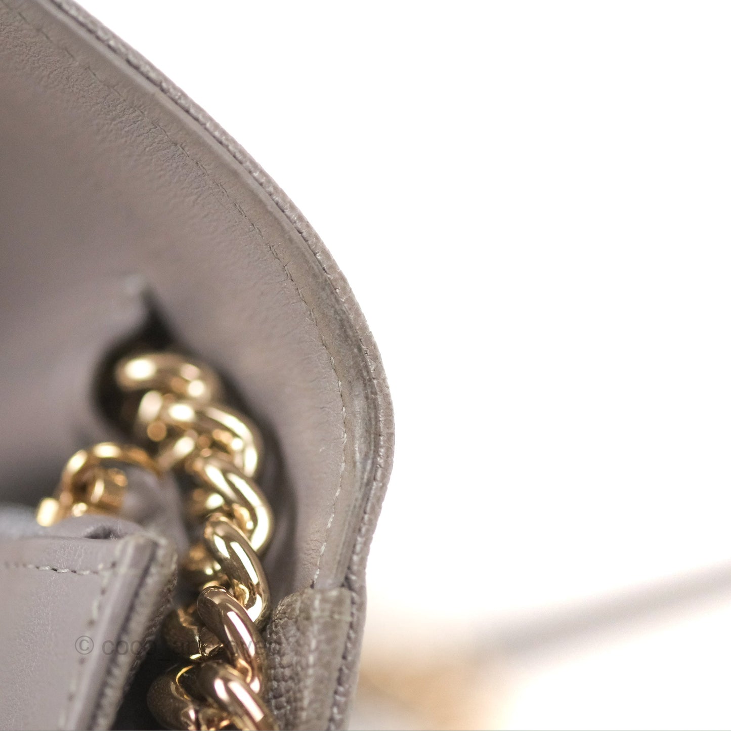 Chanel Quilted Boy Wallet on Chain WOC Grey Caviar Gold Hardware