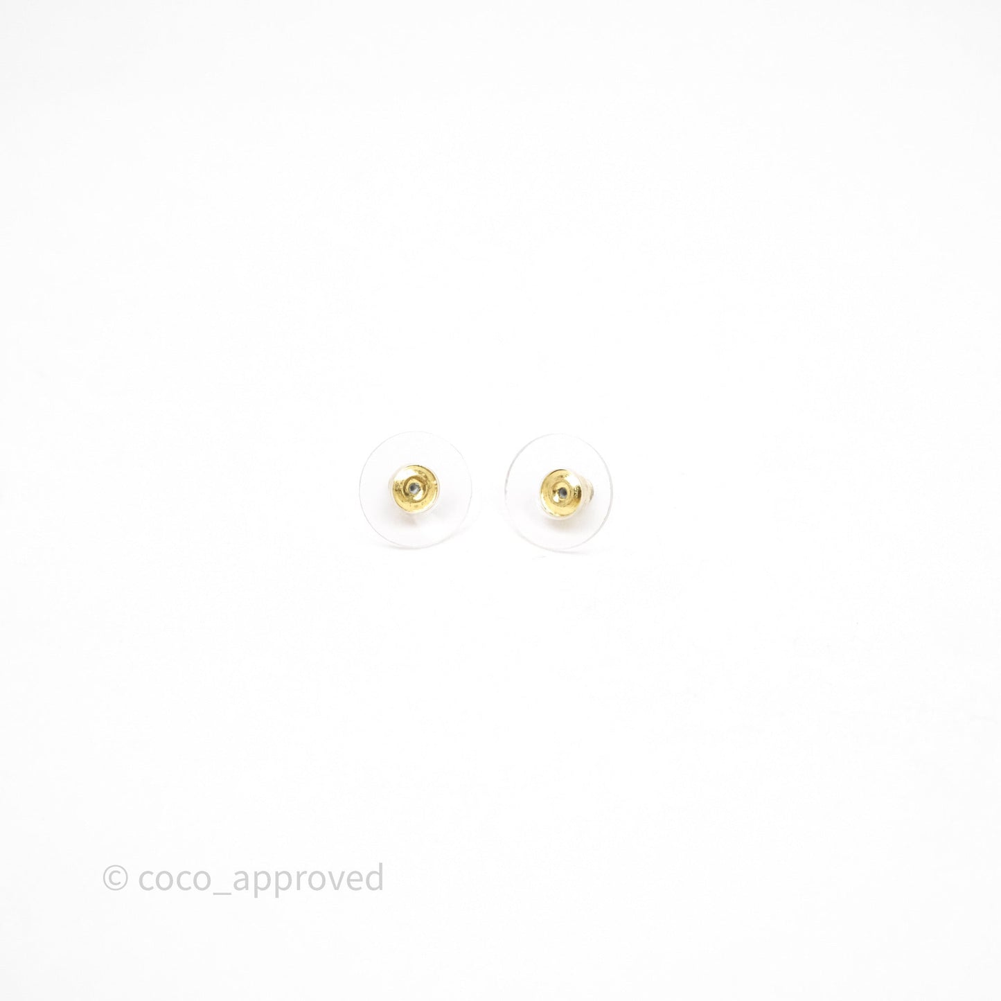Chanel CC Black Resin Round Earrings Gold Tone 24C