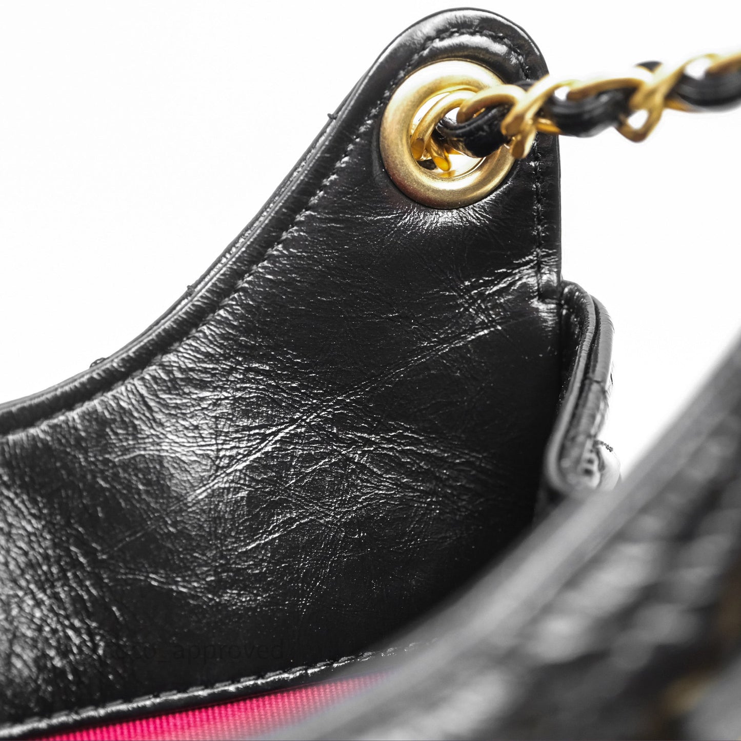 Chanel Small Wavy CC Hobo Black Shiny Crumpled Calfskin Aged Gold Hardware