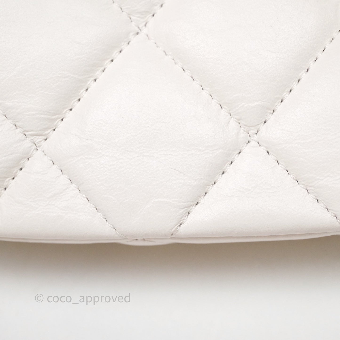 Chanel Hobo Bag White Aged Calfskin Aged Gold Hardware