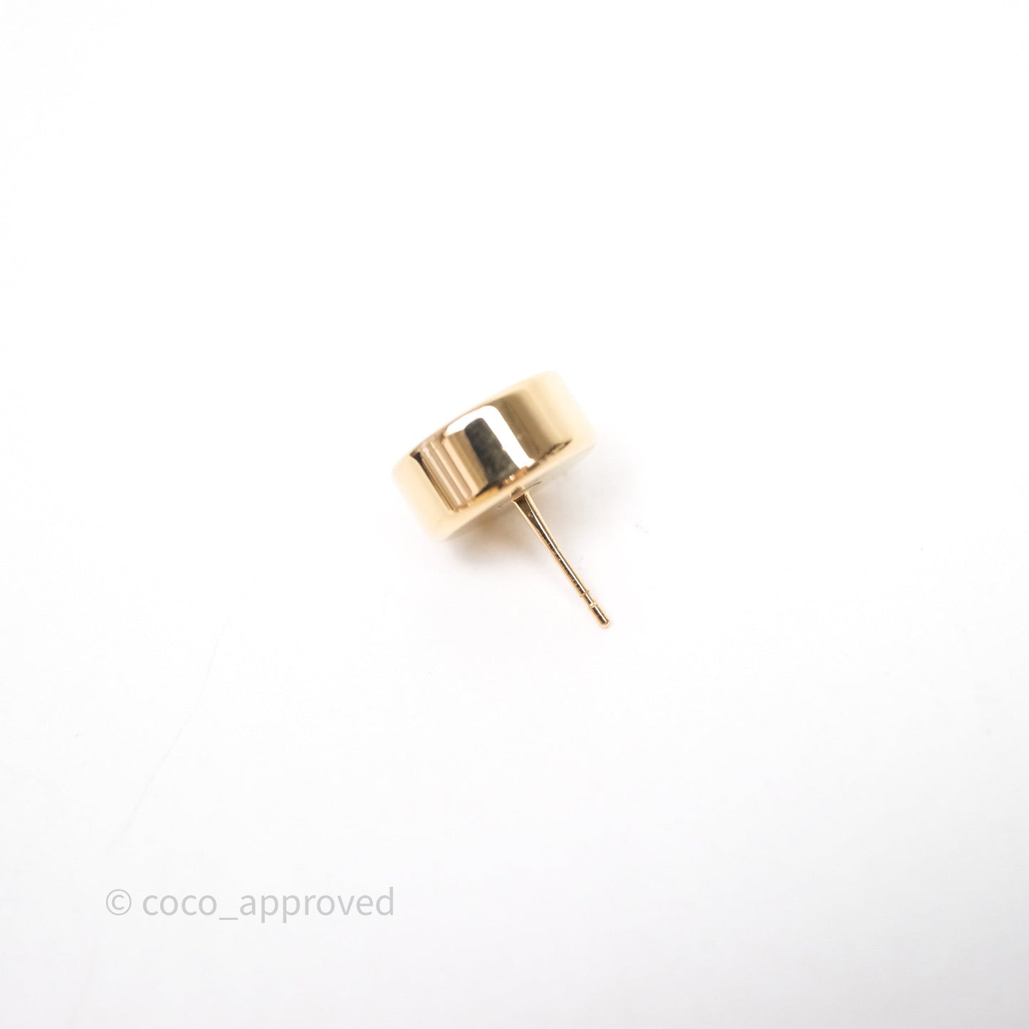 Chanel CC Black Resin Round Earrings Gold Tone 24C